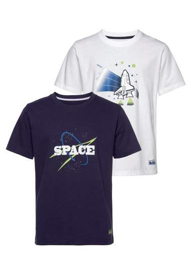 scout t-shirt space gemaakt van biologisch katoen (set van 2) blauw