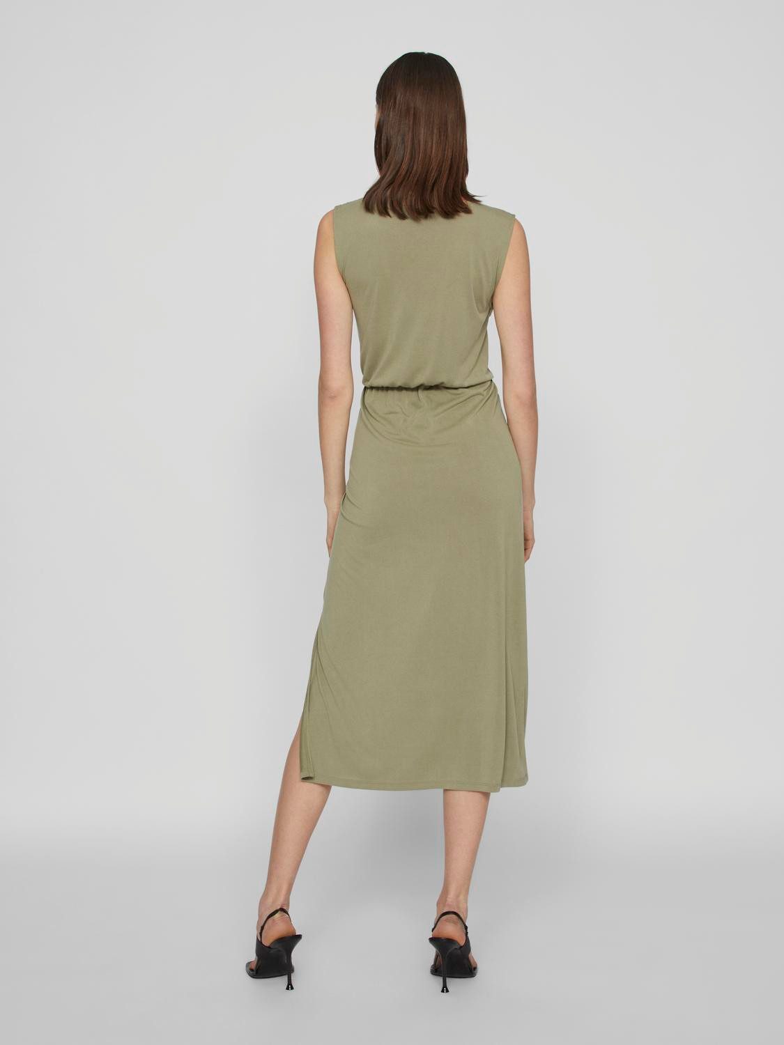 Vila Maxi-jurk VIMODALA V-NECK S/L MIDI DRESS - NOOS