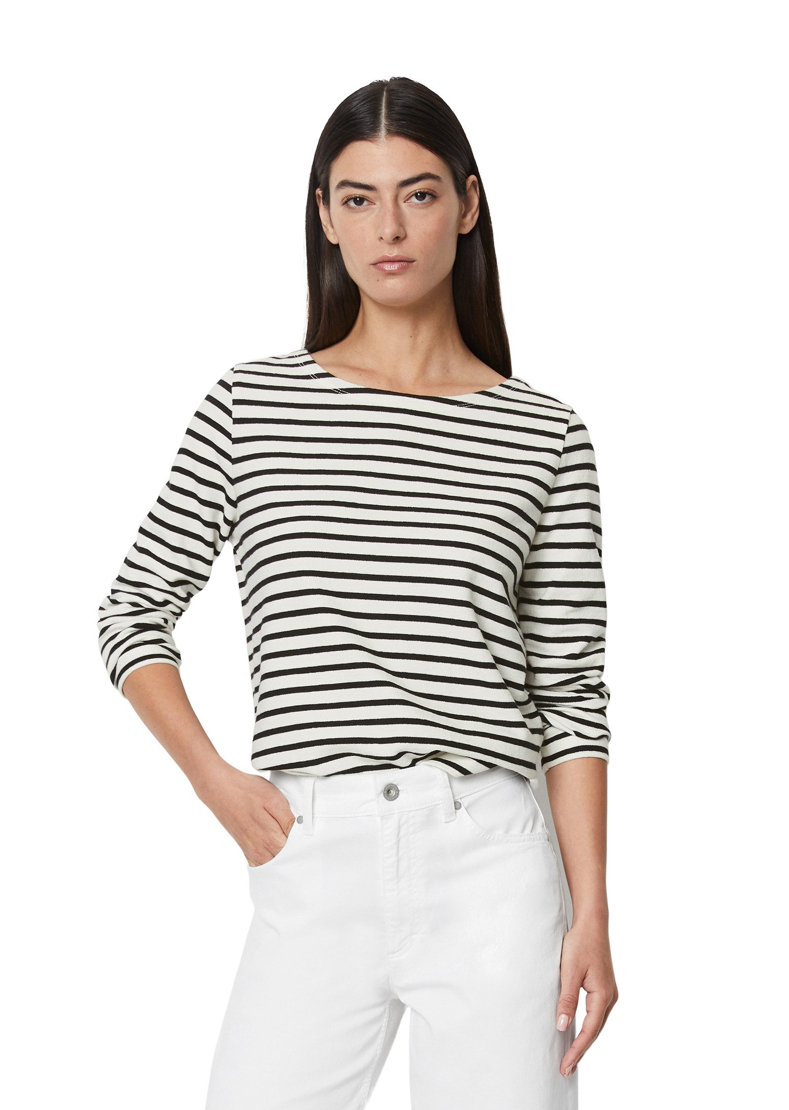 Marc O'Polo Shirt met lange mouwen Garen-gekleurd streeppatroon