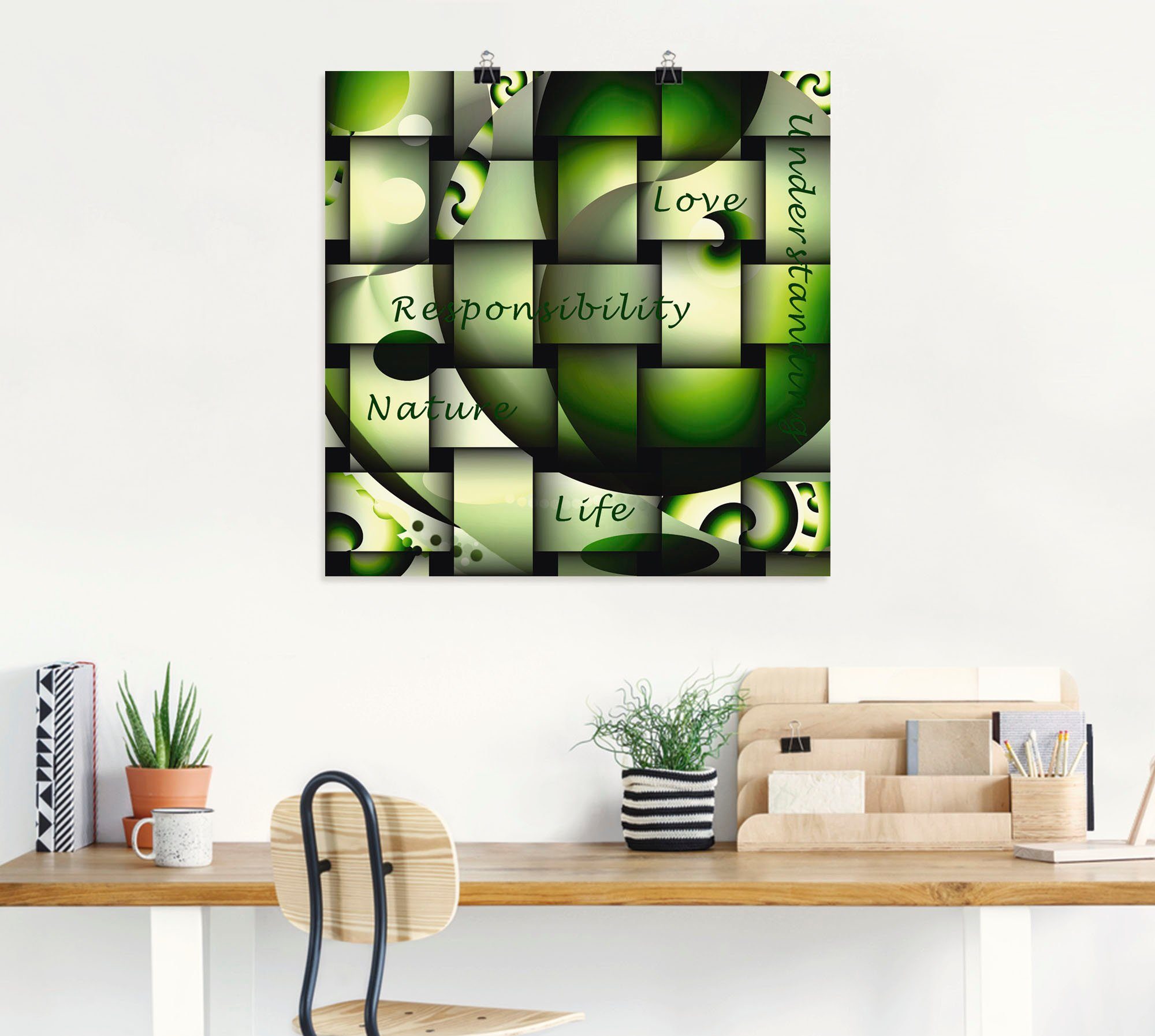 Artland Poster Woordprint verantwoordelijkheid als artprint van aluminium, artprint op linnen, muursticker of poster in verschillende maten