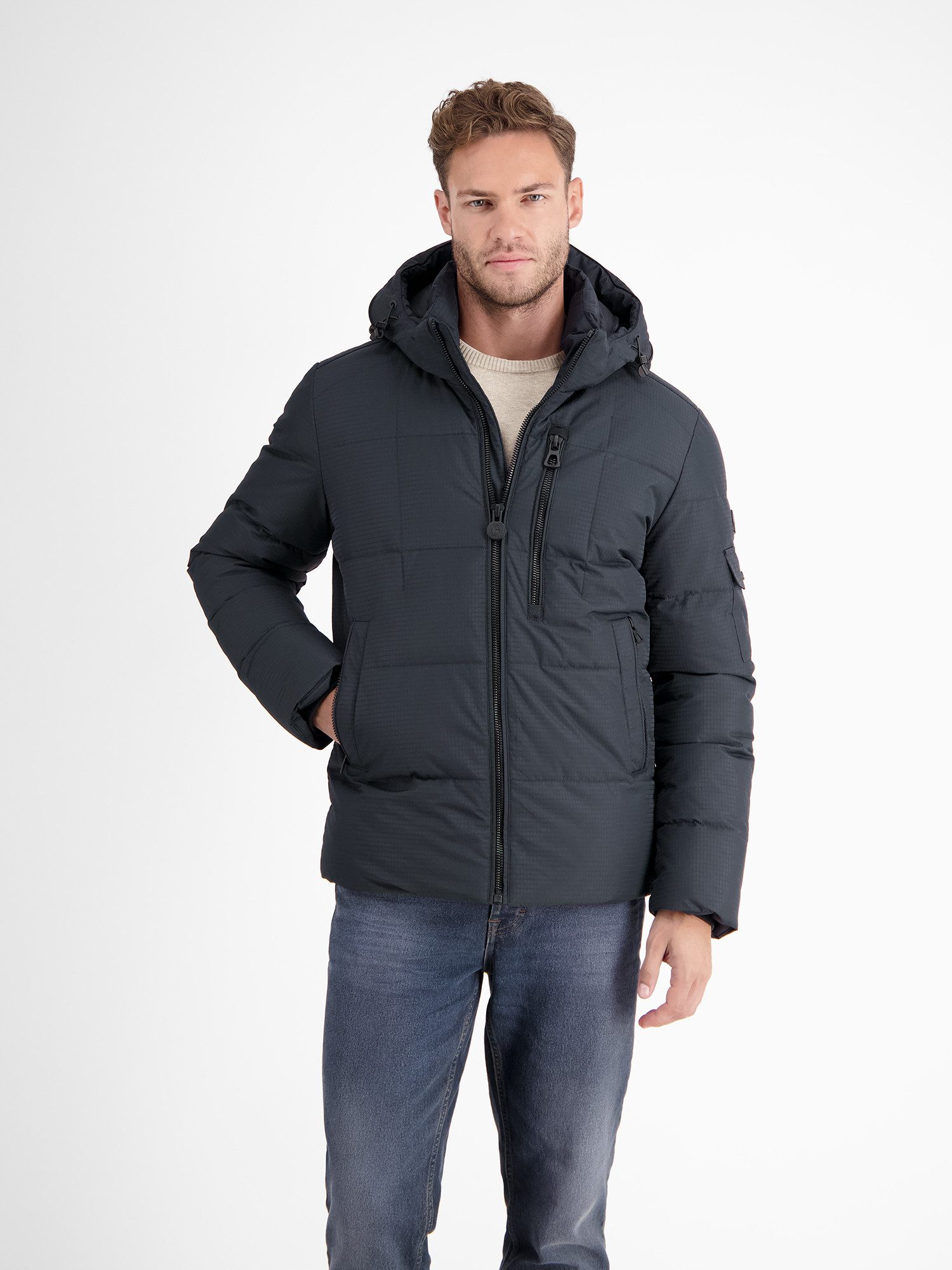 Lerros Gewatteerde jas LERROS gevoerde gewatteerde blouson met afneembare capuchon