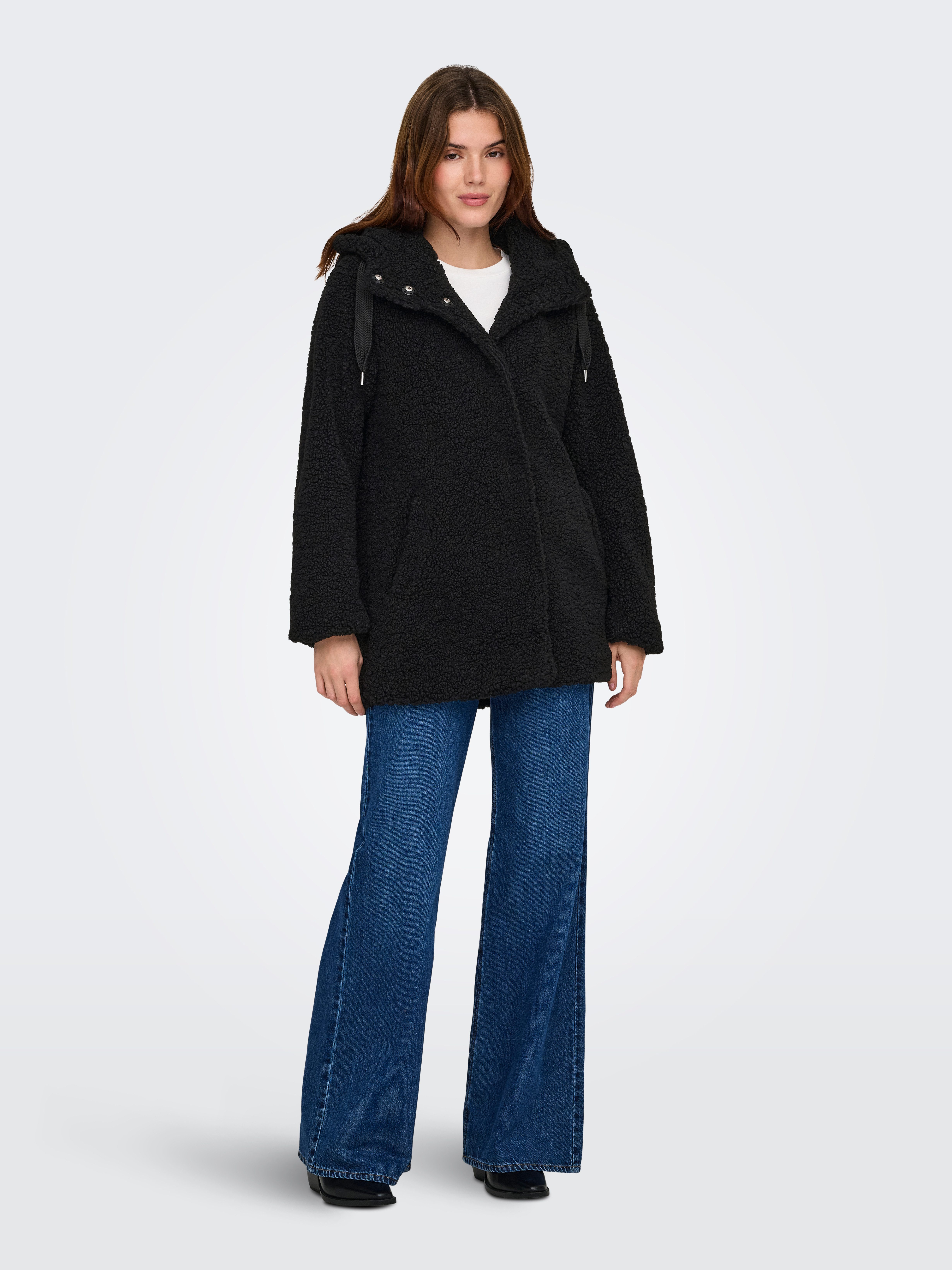 Only Korte jas ONLMINA CURLY TEDDY COAT OTW