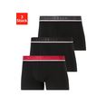 schiesser boxershort contrast logo-band (3 stuks) zwart
