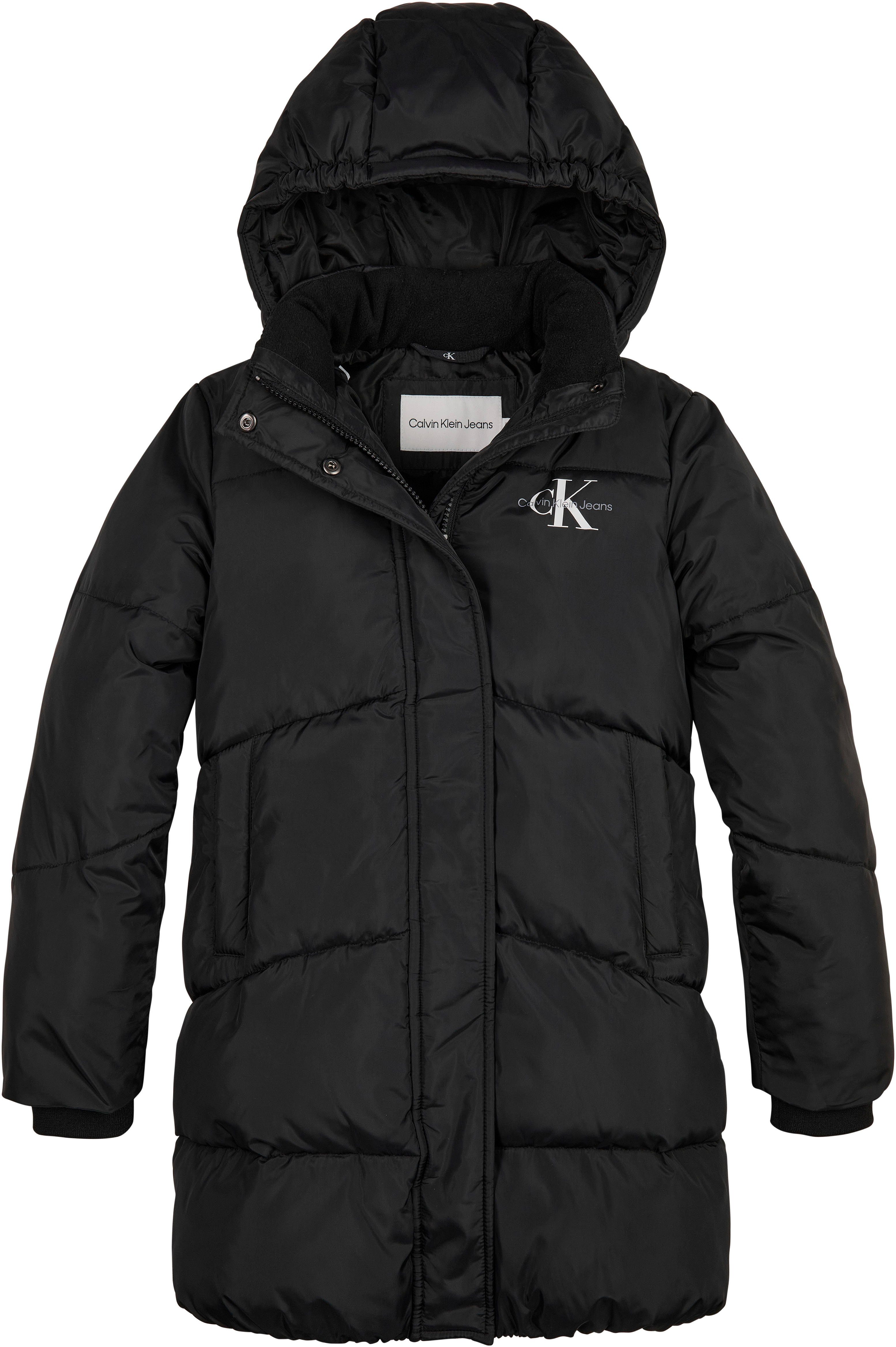 Calvin Klein Gewatteerde jas CK LONG PUFFER COAT voor kinderen tot 16 jaar en calvin klein merklabel