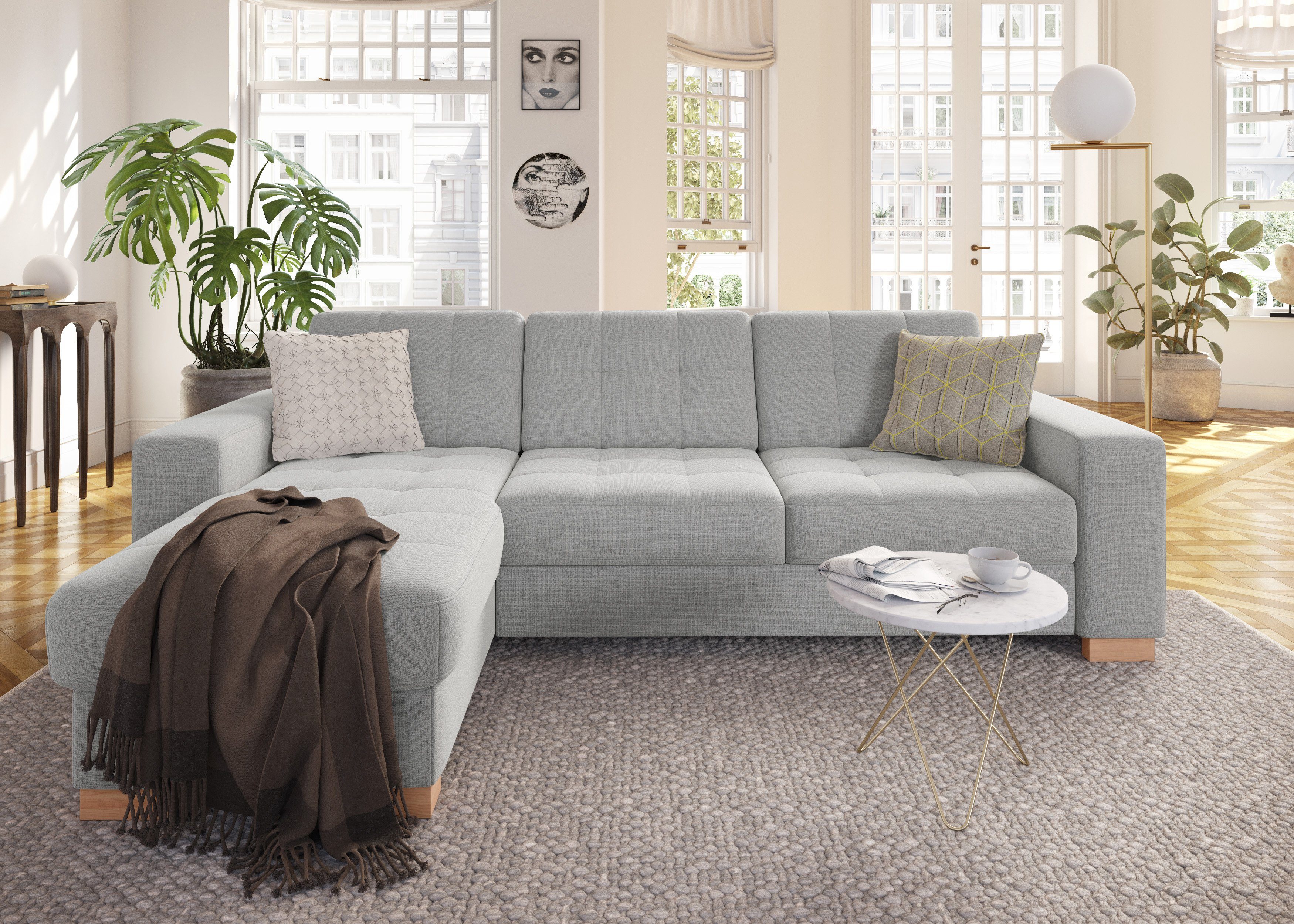 sit&more Hoekbank Quincy L-vorm naar keuze met slaapfunctie en bedkist
