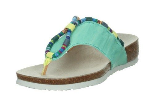 Think! Teenslippers Julia wedge heel, summer shoe, slippers with colorful decorative elements