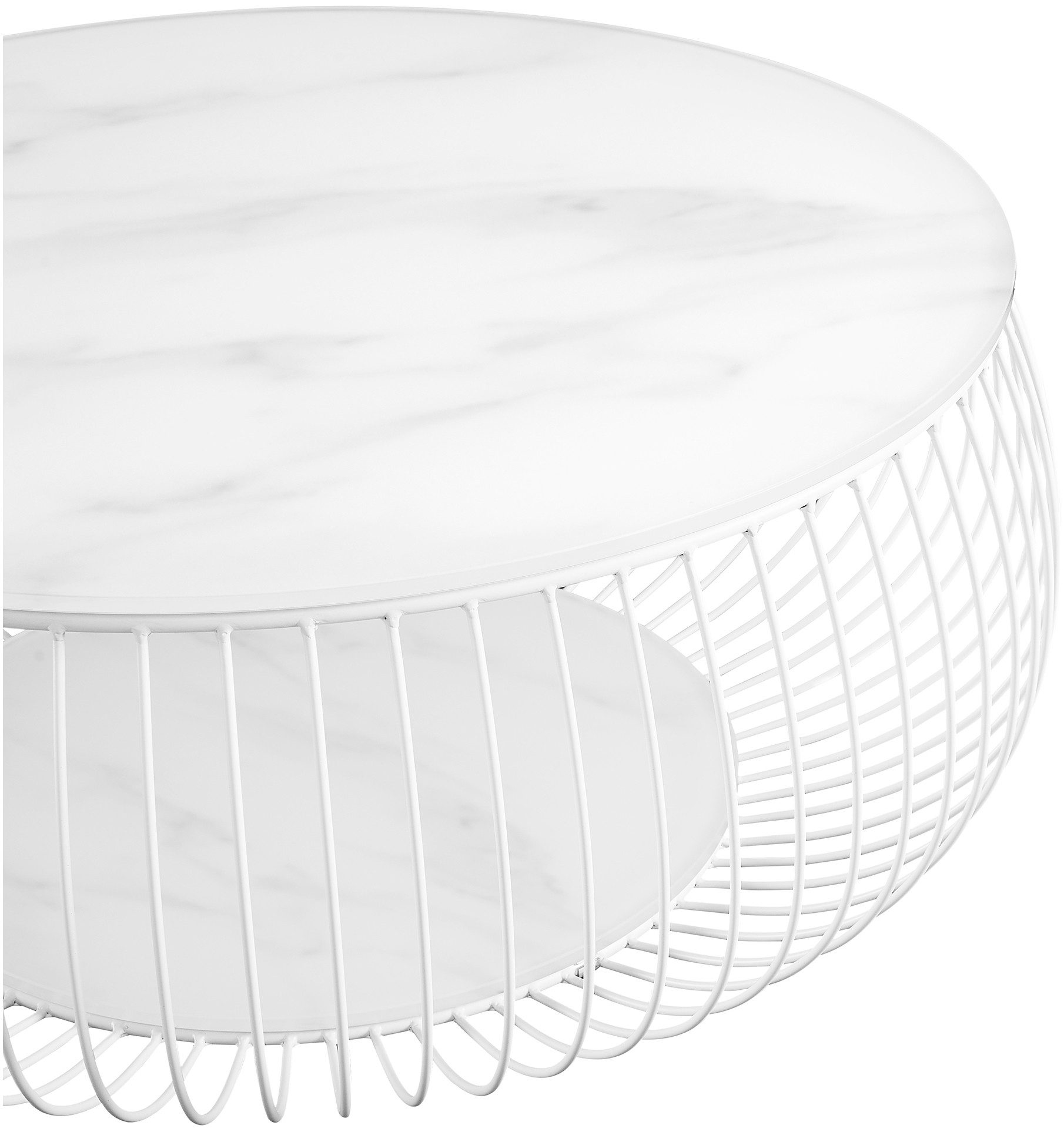 SalesFever Salontafel 10 mm dikke helder glazen plaat met marmerprint