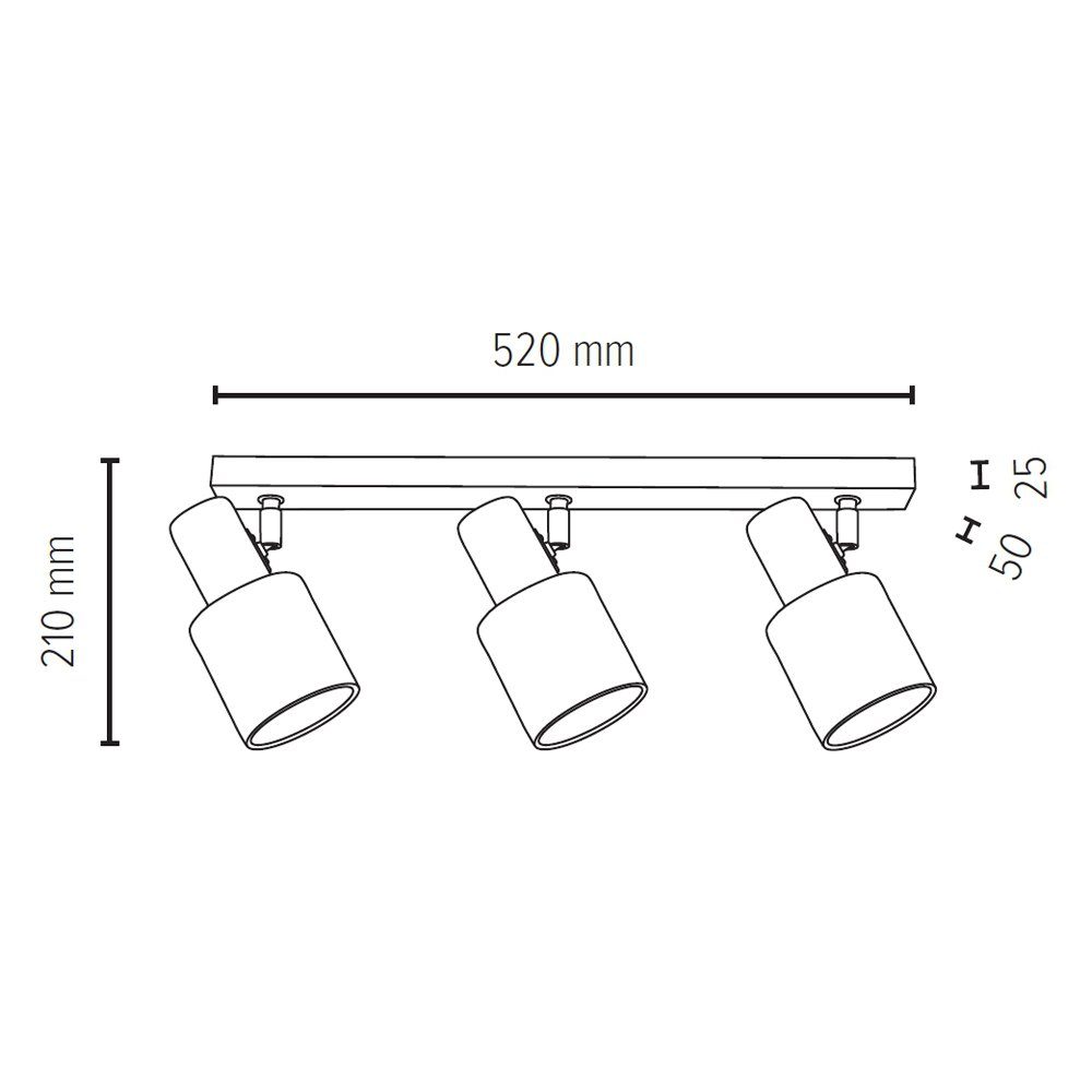 SPOT Light Plafondlamp TREEHOUSE Natuurproduct van eikenhout, met flexibele lampenkop, kap van stof (1 stuk)