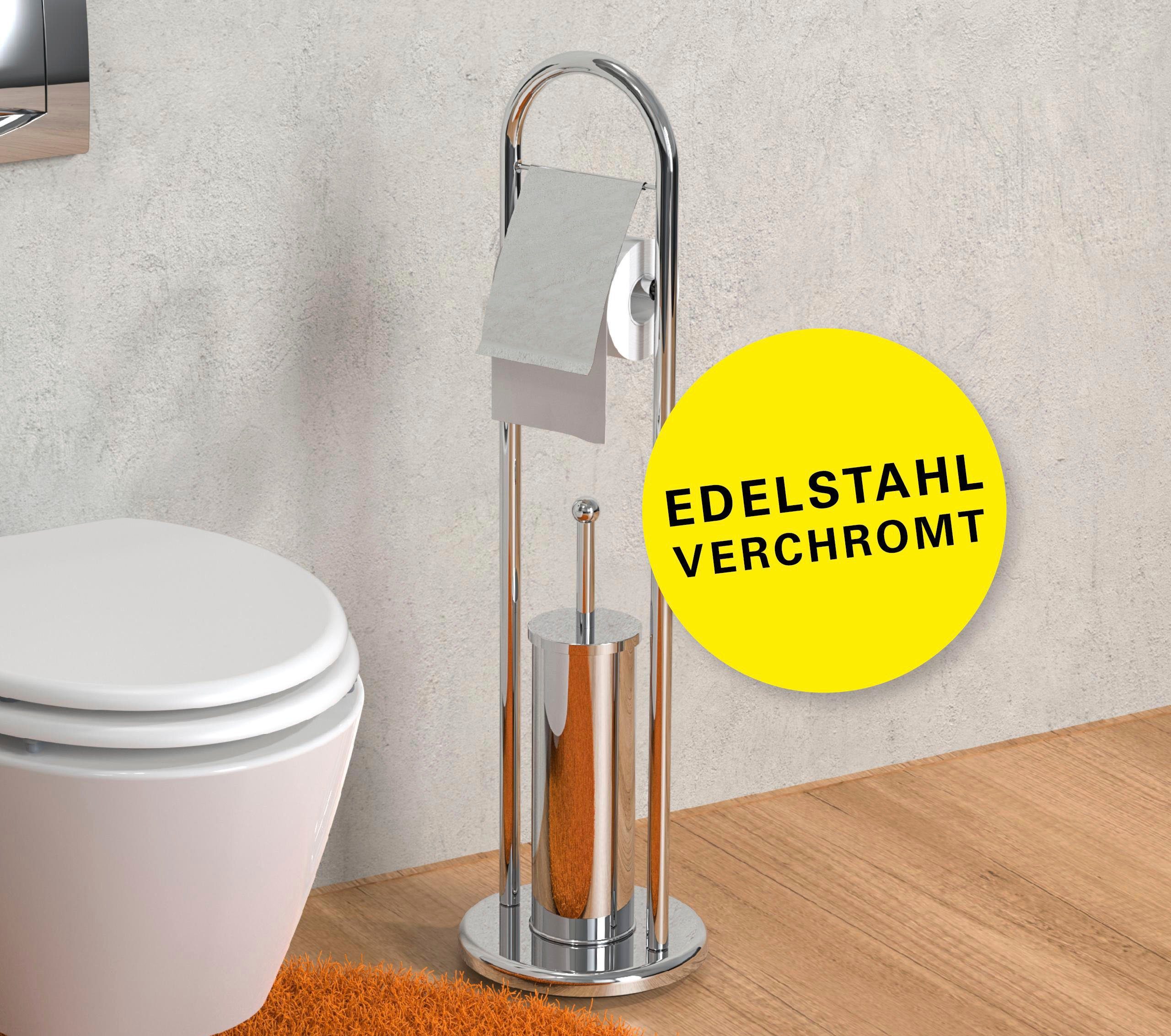 Eisl Toiletset Toiletrolhouder staand Staande set met toiletborstel, toiletborstelhouder vrijstaand