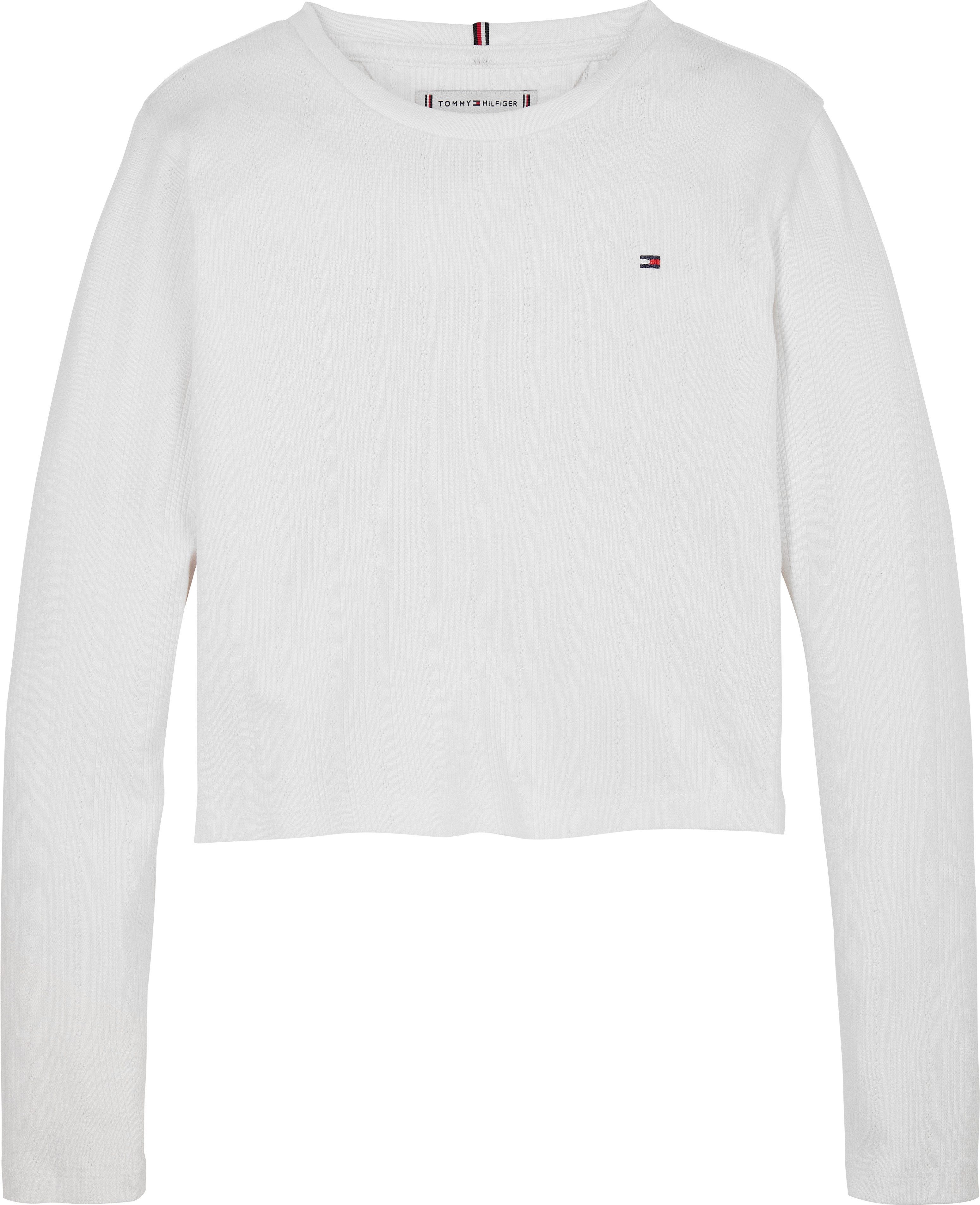Tommy Hilfiger Shirt met lange mouwen POINTELLE TOP LS voor kinderen tot 16 jaar, met logo-print