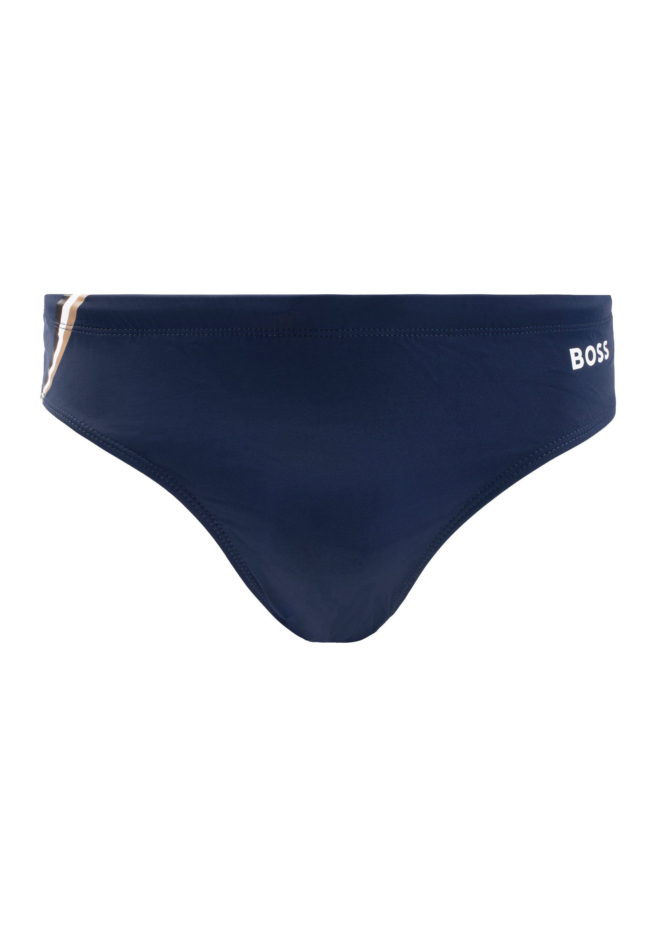BOSS Zwembroek Brief John met contrasterende logo-opdruk