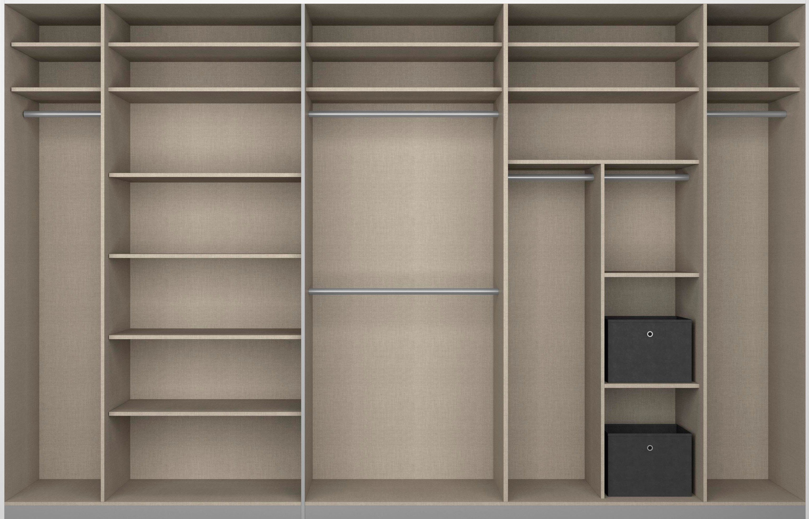 rauch Schuifdeurkast Kledingkast kast garderobe CORTONA met passe-partout en optionele verlichting inclusief indeling 2 boxen en planken