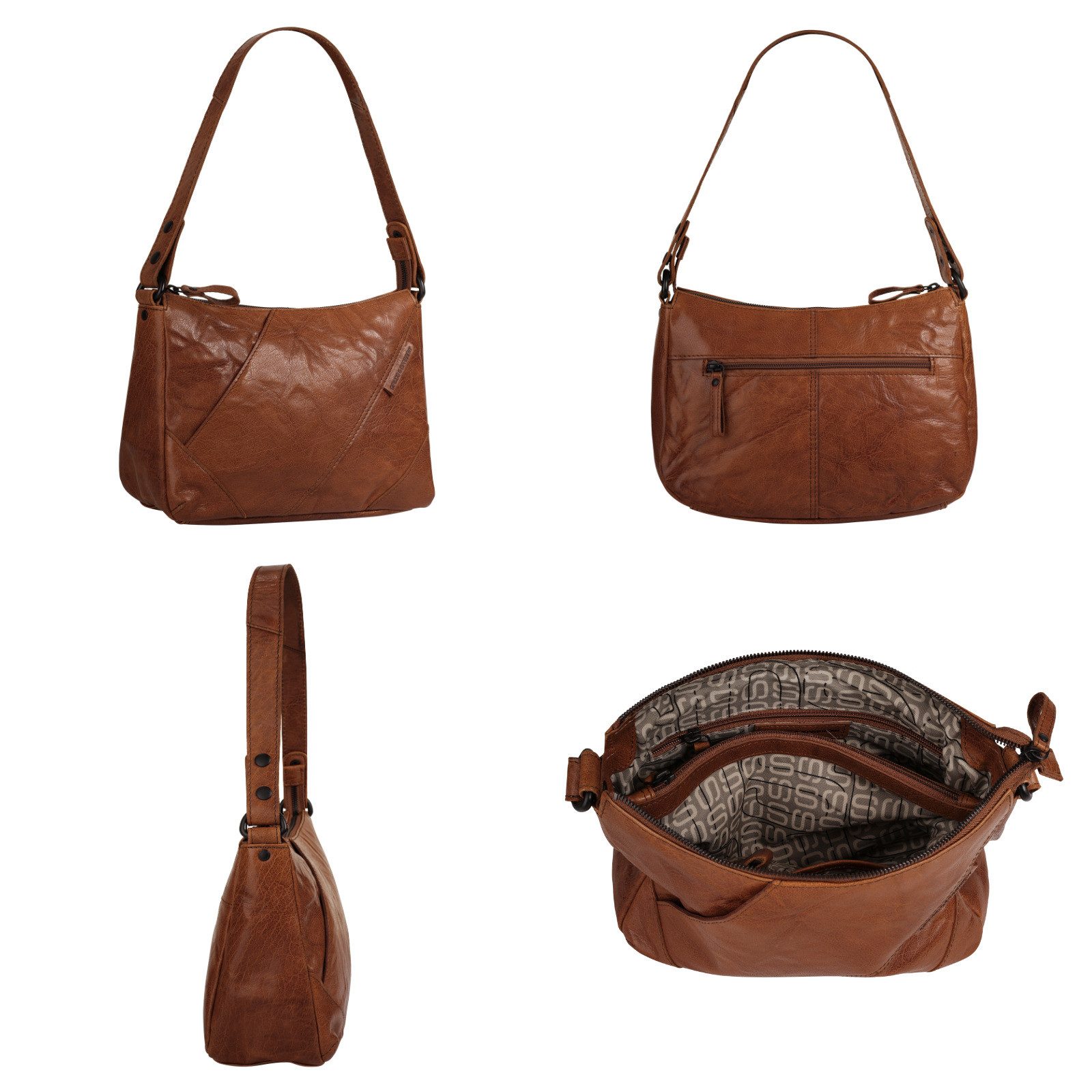 Spikes & Sparrow Schoudertas echt leder