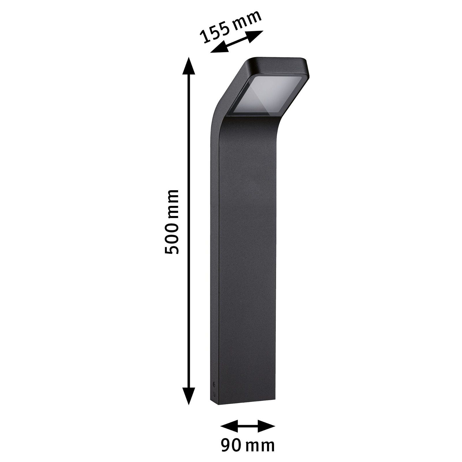 Paulmann Led-bolderlamp Kulma IP44 500mm 3000K 7,5W 520lm 230V Antraciet Aluminium (1 stuk)
