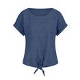 ambria shirt met ronde hals shirt (1-delig) blauw