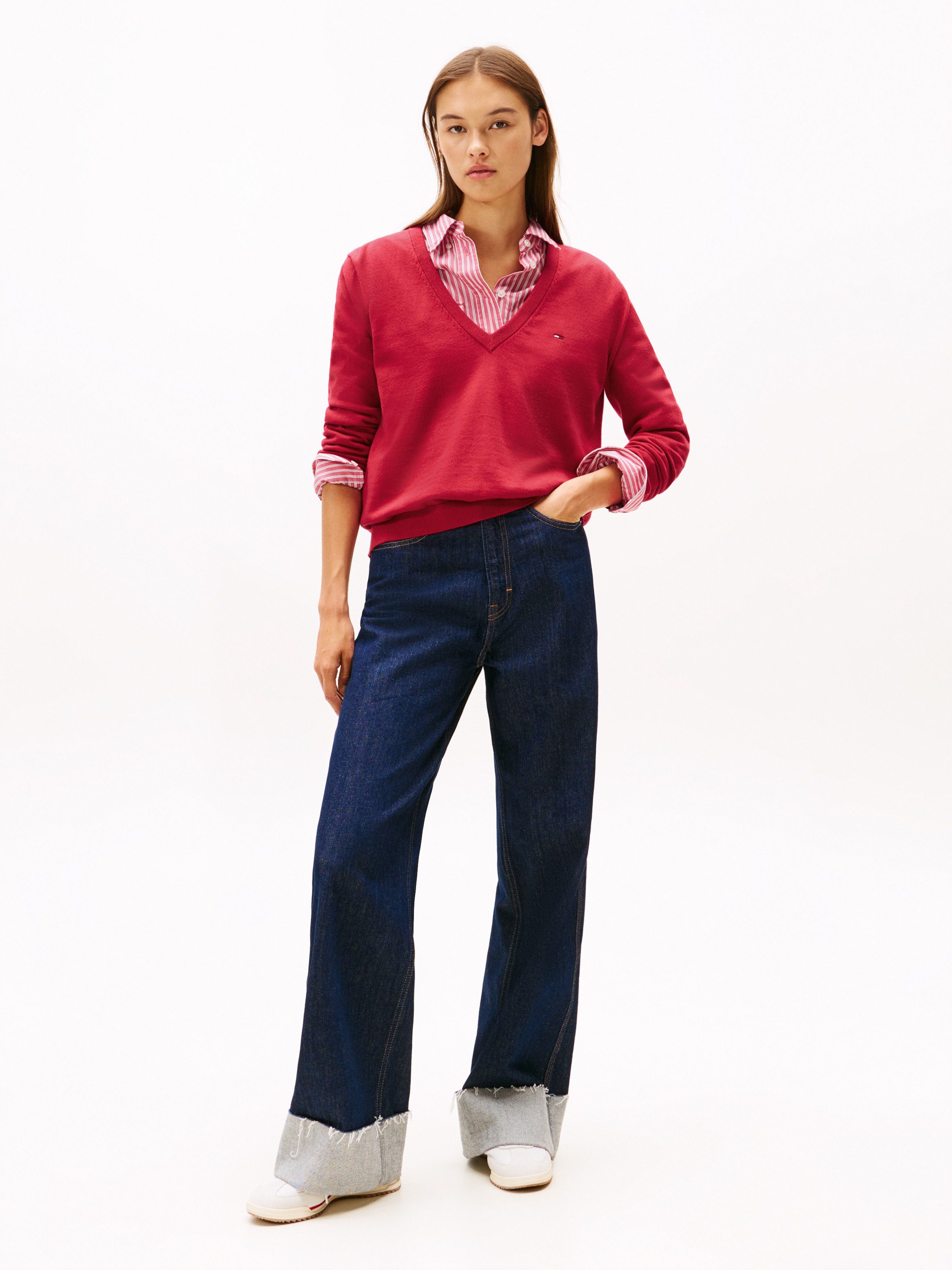 TOMMY JEANS Trui met V-hals TJW ESSENTIAL VNECK SWEATER EXT