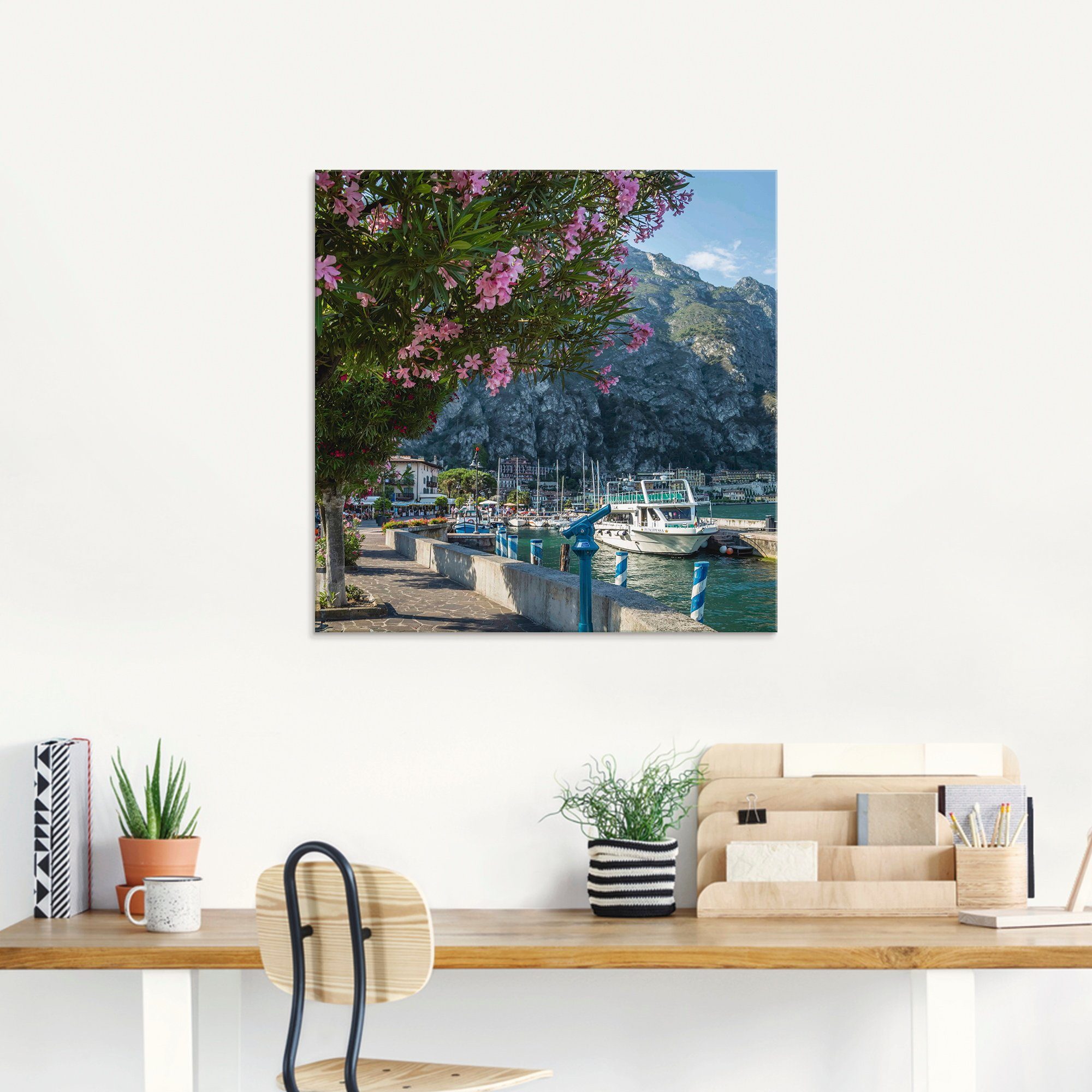 Artland Print op glas Gardameer haven Limone sul Garda II