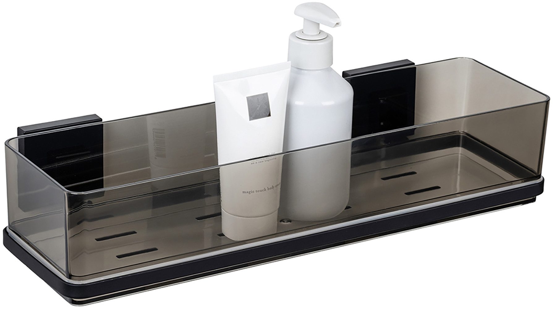 WENKO Doucherekje Vacuum-Loc® model Quadro van kunststof, roestvrij staal-bevestiging, bevestiging zonder boren