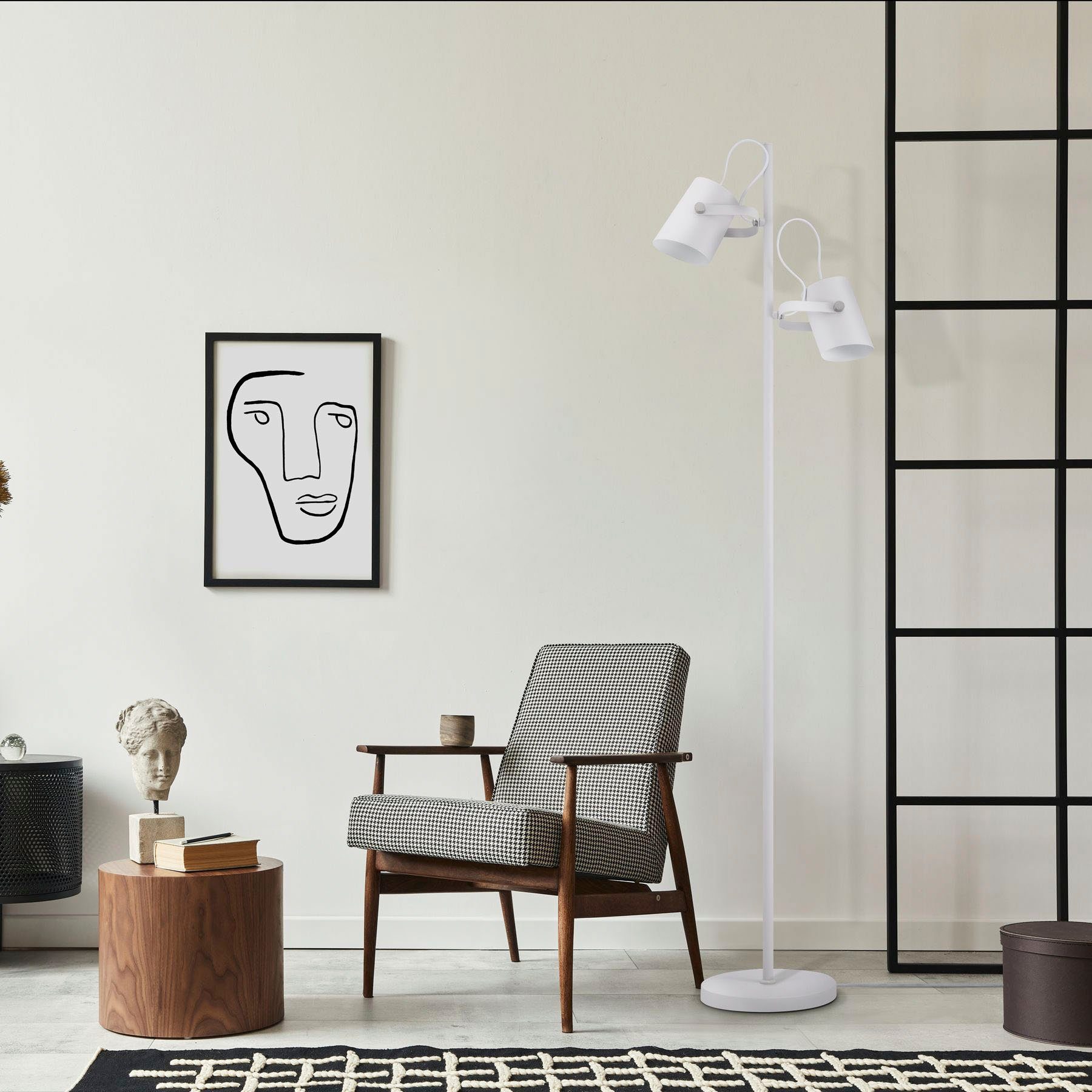 Paco Home Staande lamp Karl met compatibele dimmer en lichtbron