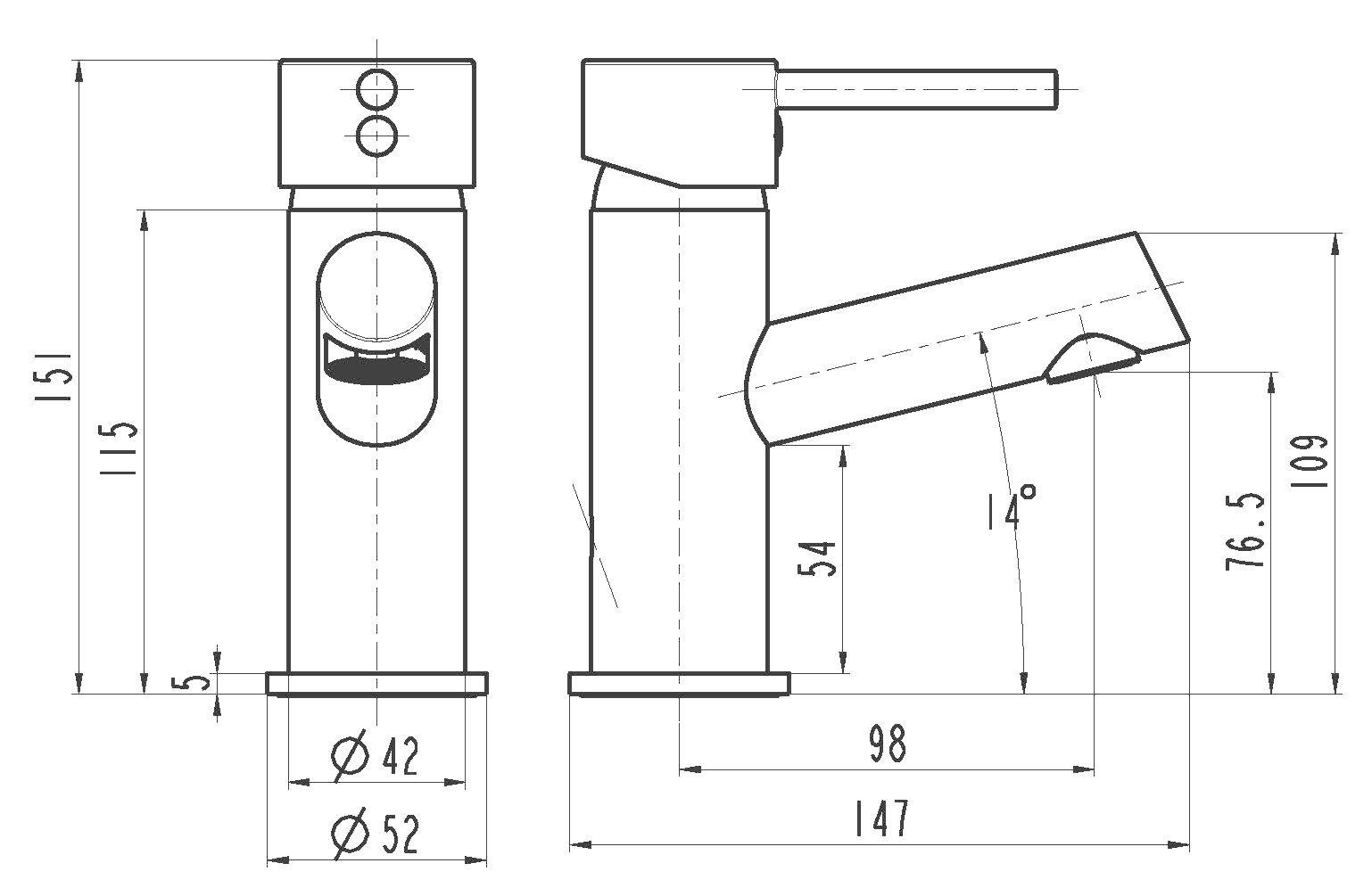Schütte Wastafelkraan LAURANA met trekstang, kraan met overloopset, mengkraan, chroom
