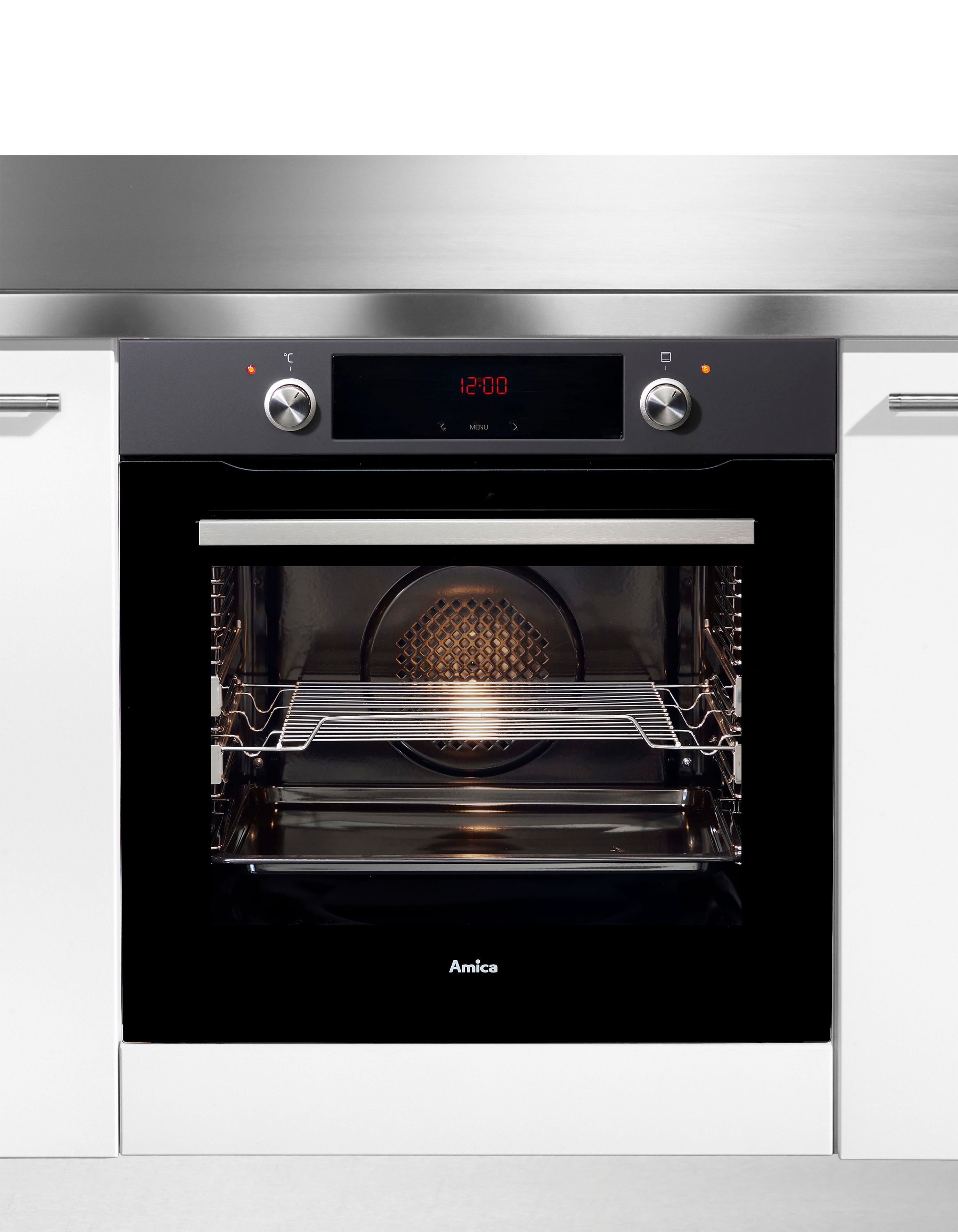 Amica Inbouw ovenset BOXI 955 000 E 2-voudig telescopisch uittrekbaar, hetelucht, xxl-volume