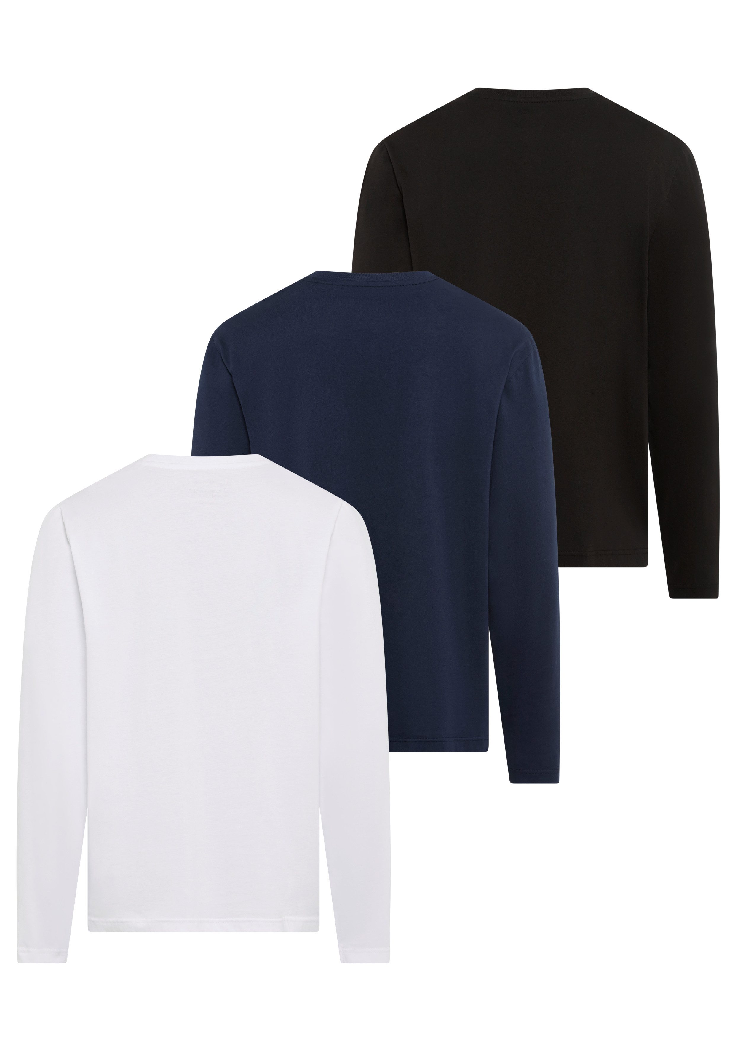 Man's World Shirt met lange mouwen Nieuwe kleur ! Lange mouwen, effen, van katoen, in 3-pack (3-delig, Set van 3)