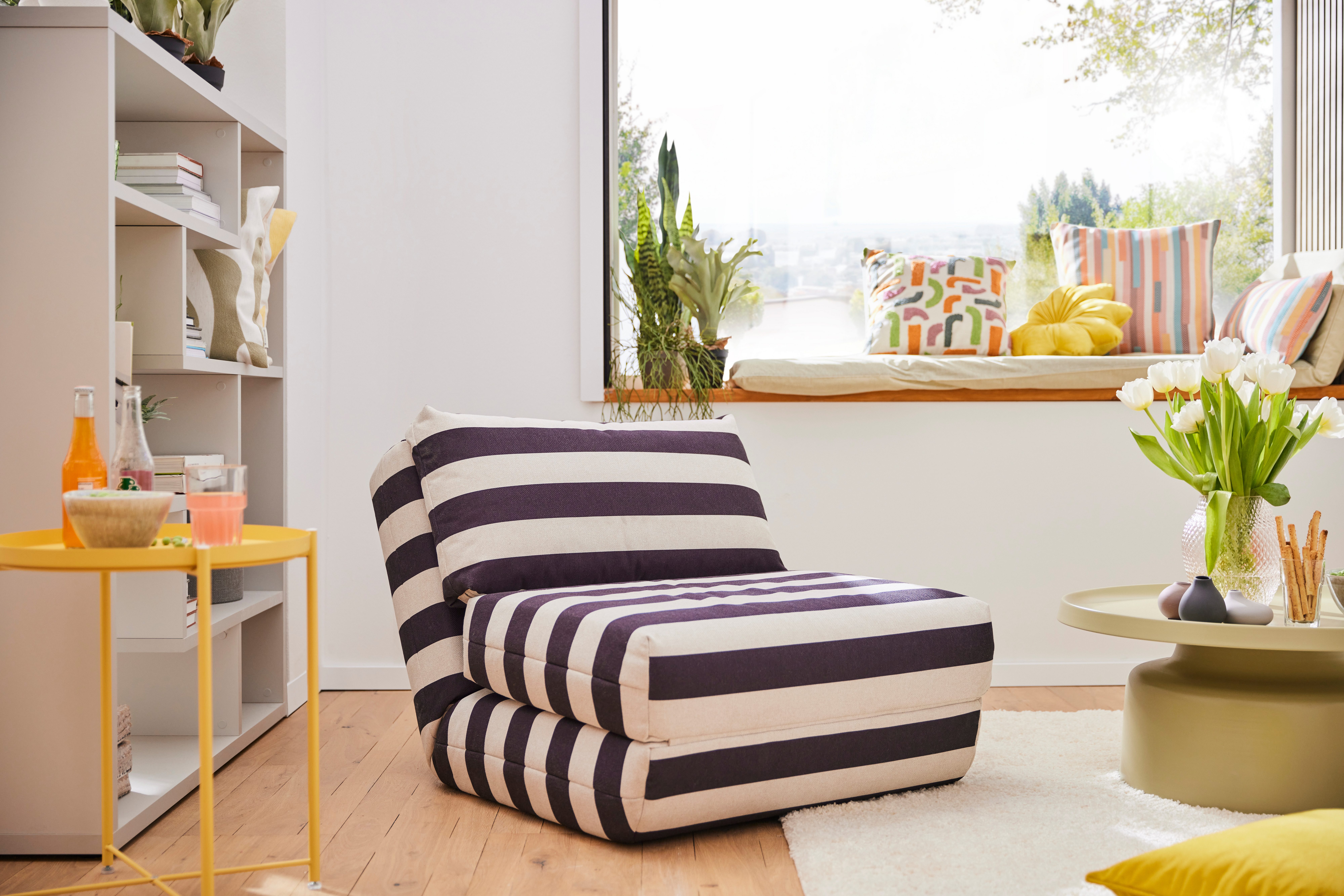 LeGer Home by Lena Gercke Fauteuil Amara Slaapstoel uitklapbaar, bedstoel, met rastering