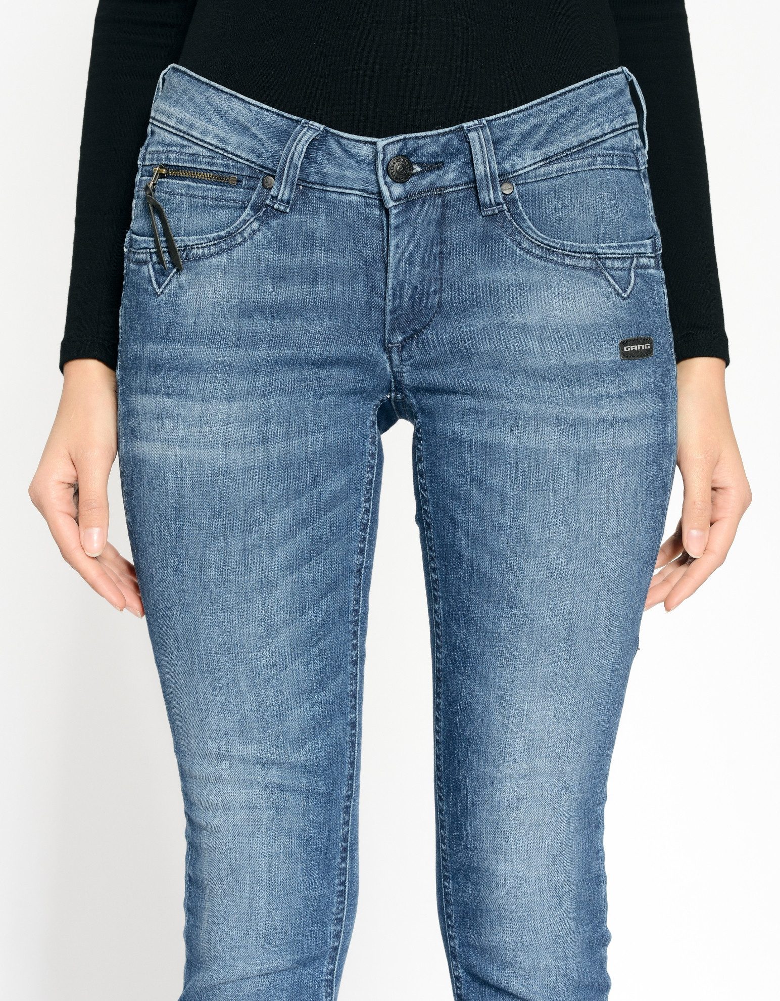 GANG Skinny fit jeans 94NIKITA met een rit-detail aan de kleingeldzakje