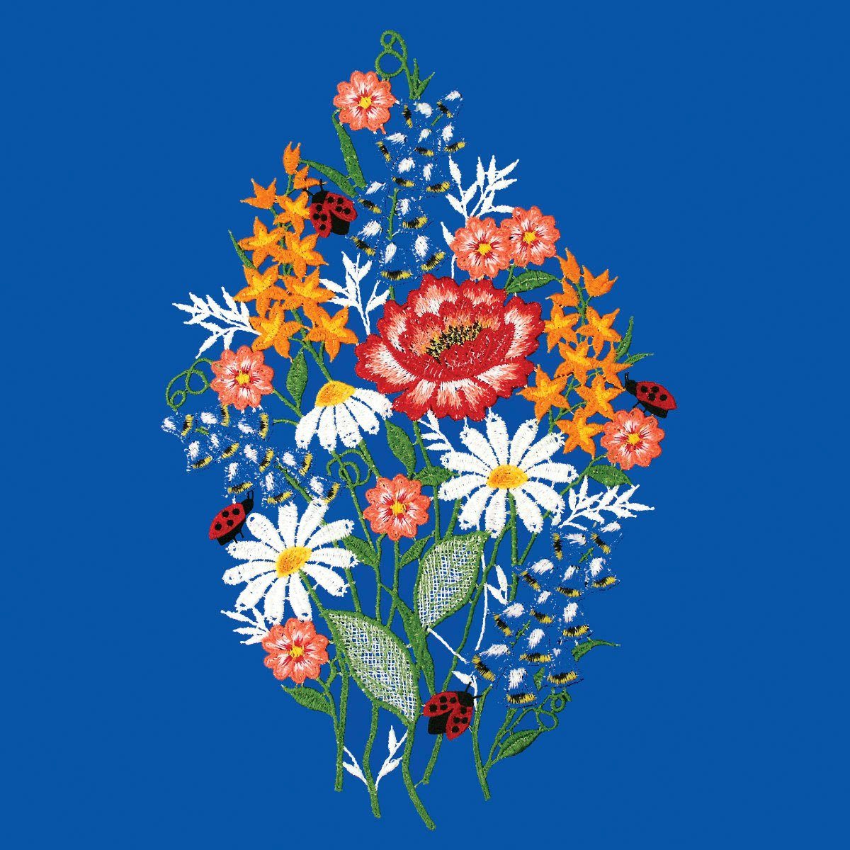 W. Reuter & Sohn - Plauener Spitze® Raamdecoratie "zomerboeket" in kleur