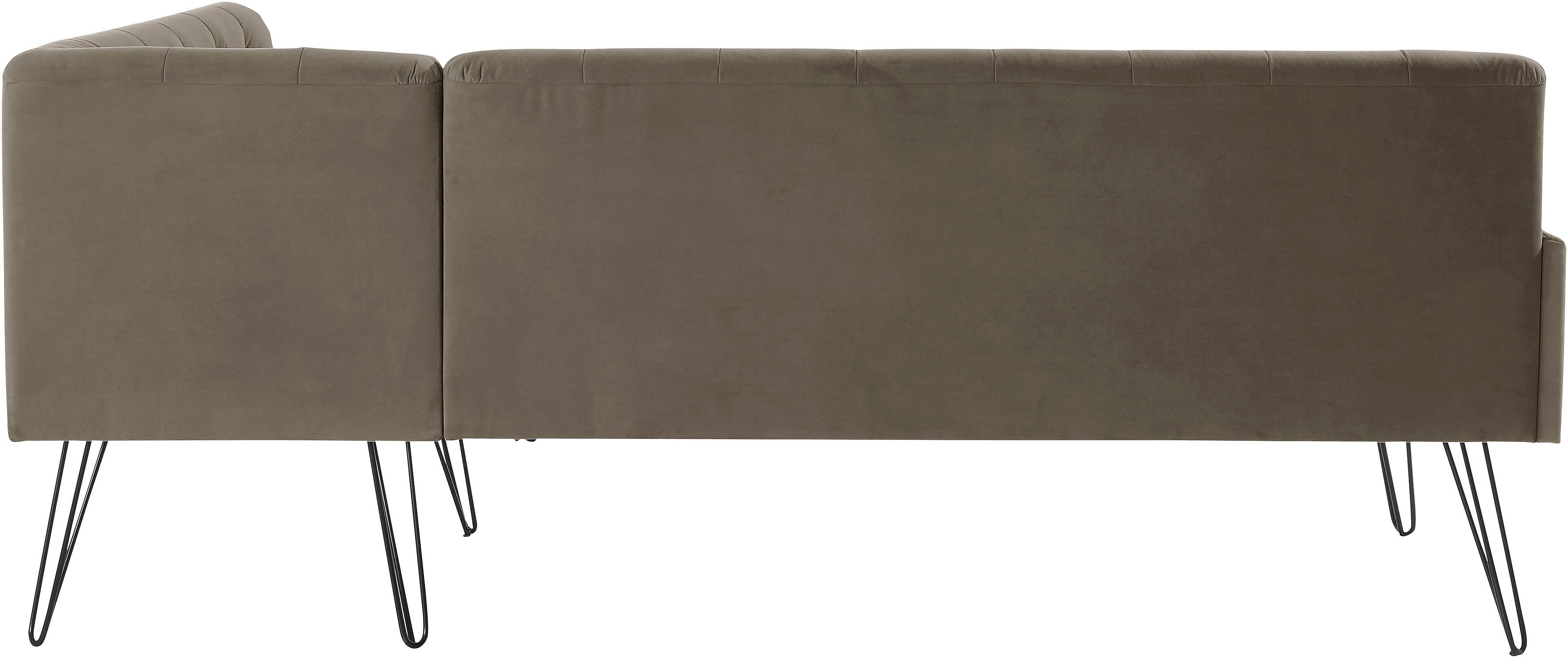 exxpo - sofa fashion Hoekbank Doppio, Chesterfield look, comfortabel en handig, hoge designvoeten