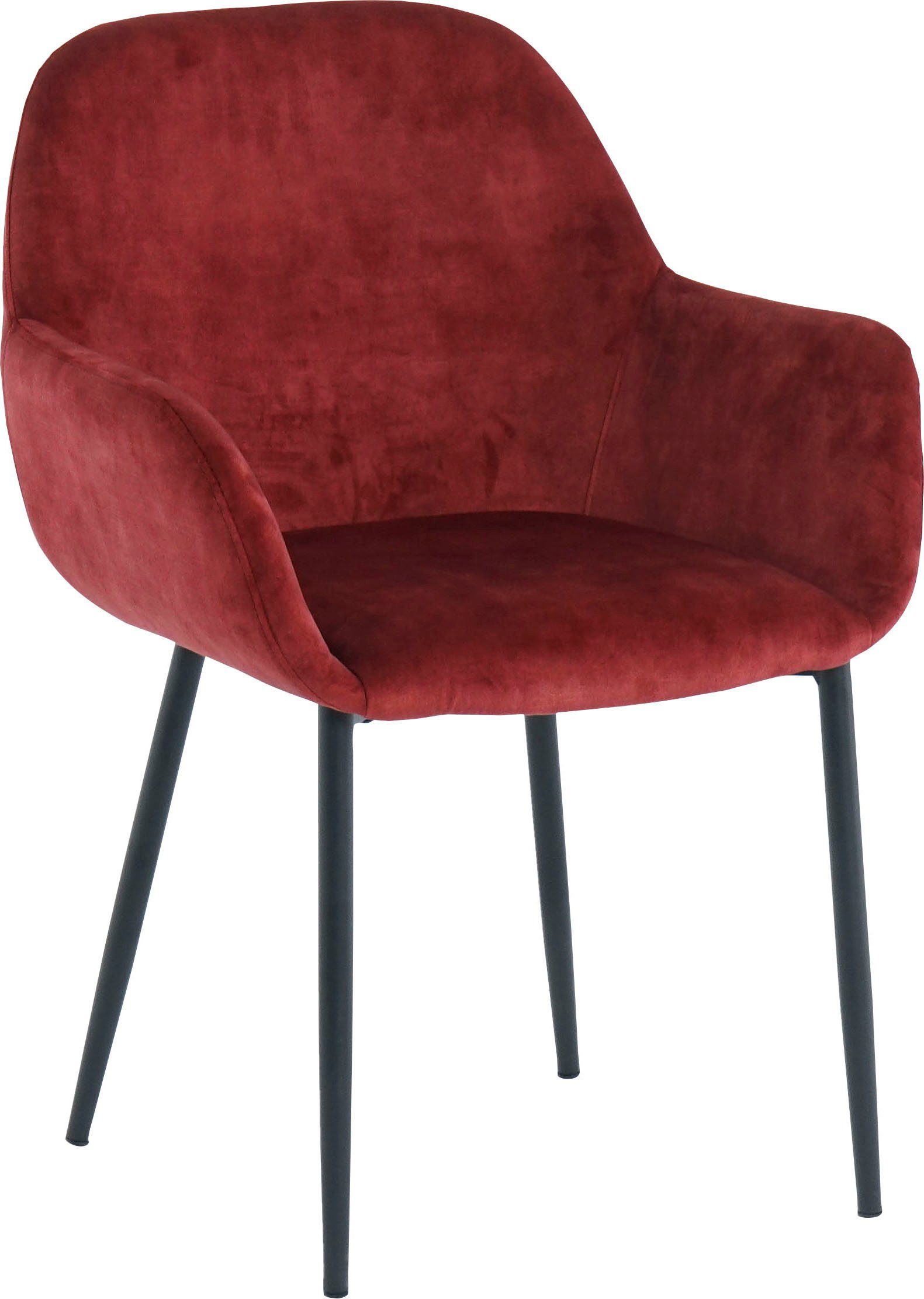 SIT Stoel met armleuningen glamoureuze bekleding in fluwelige look (set, 2 stuks)