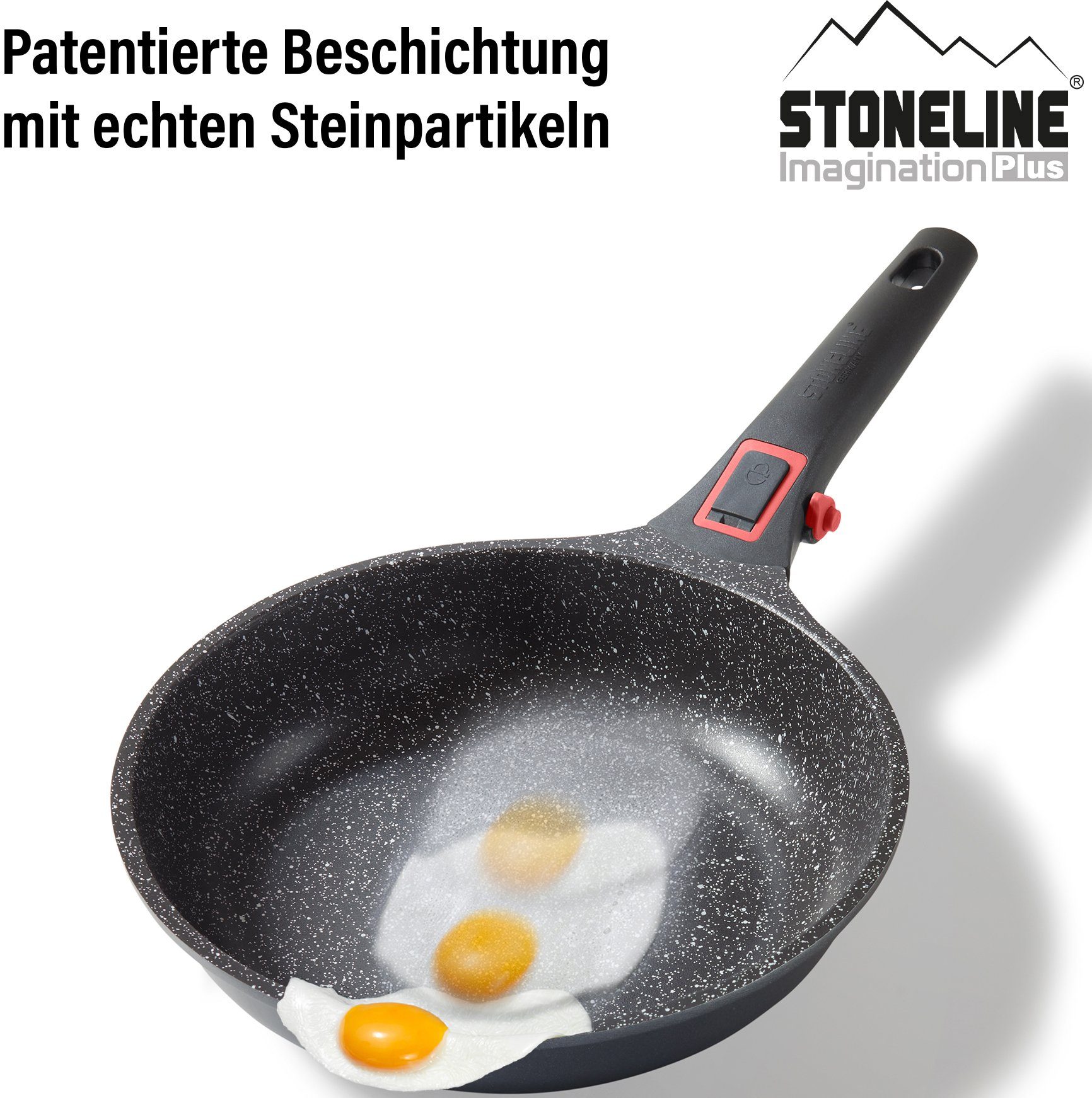 STONELINE Pannenset Imagination PLUS met afneembare 3 standen-veiligheidshandvatten, geschikt voor inductie (8-delig)