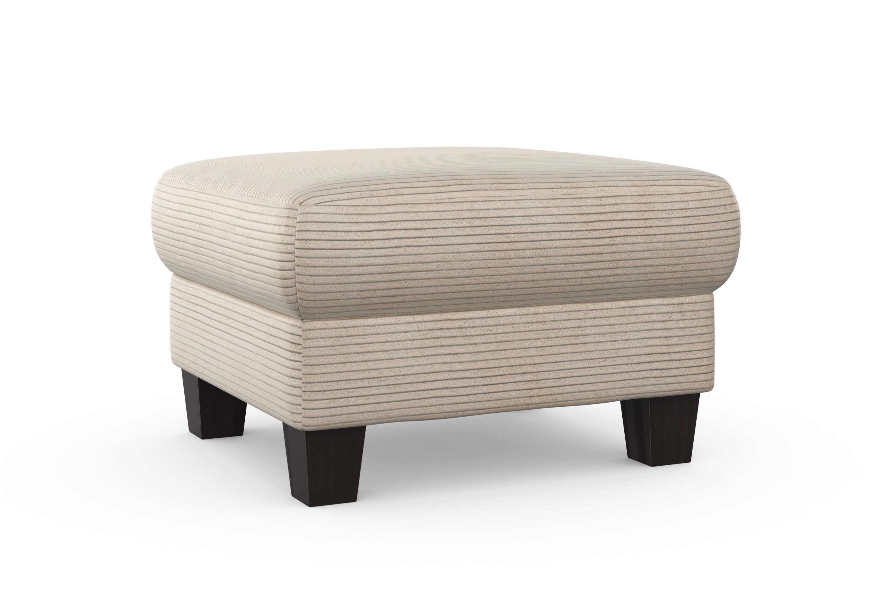 Home affaire Hocker Summer met bergruimte, cord-bekleding, wengékleurige houten poten