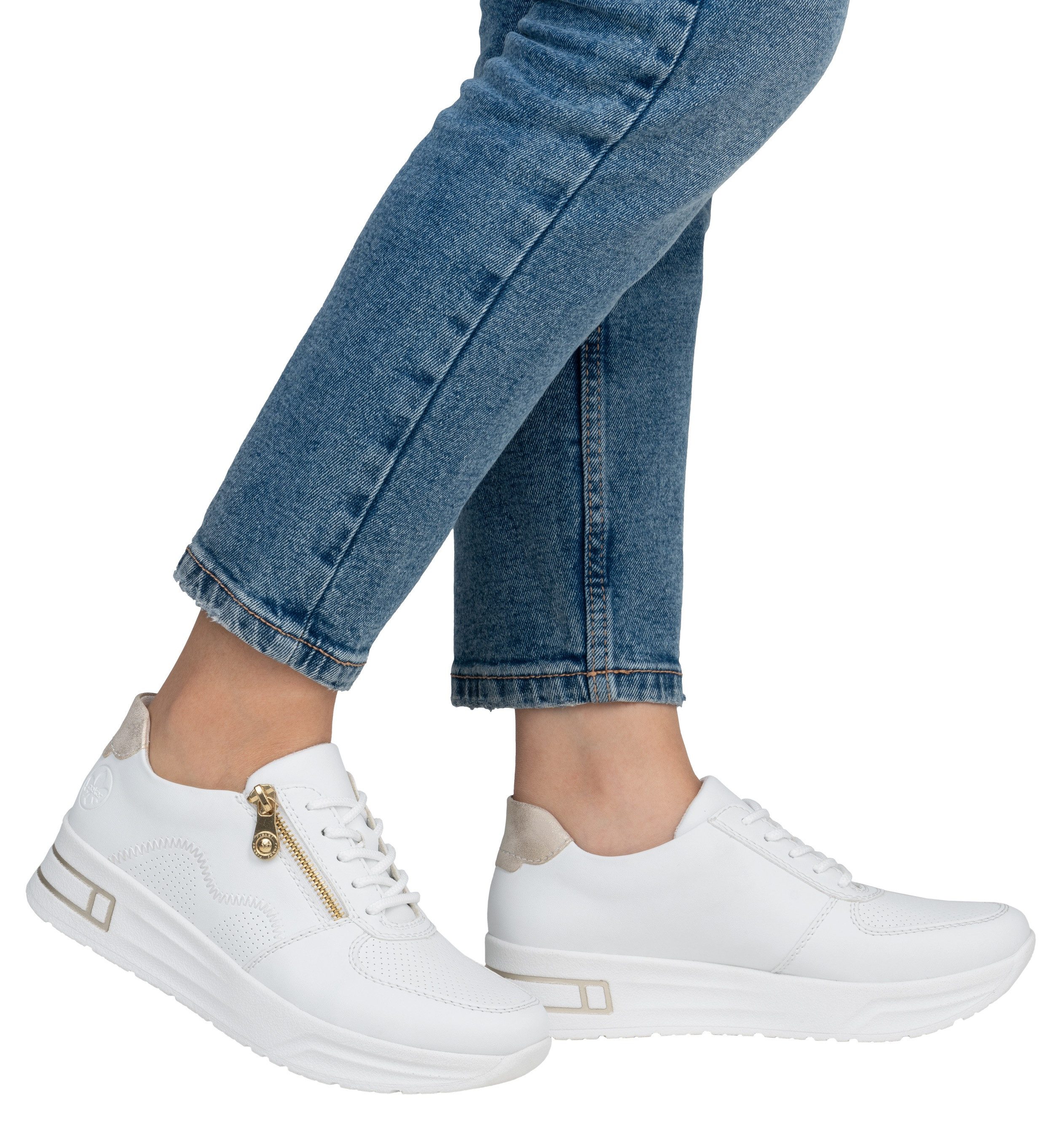 Rieker Plateausneakers , lage schoen, veterschoen, vrijetijdssneaker met ritssluiting