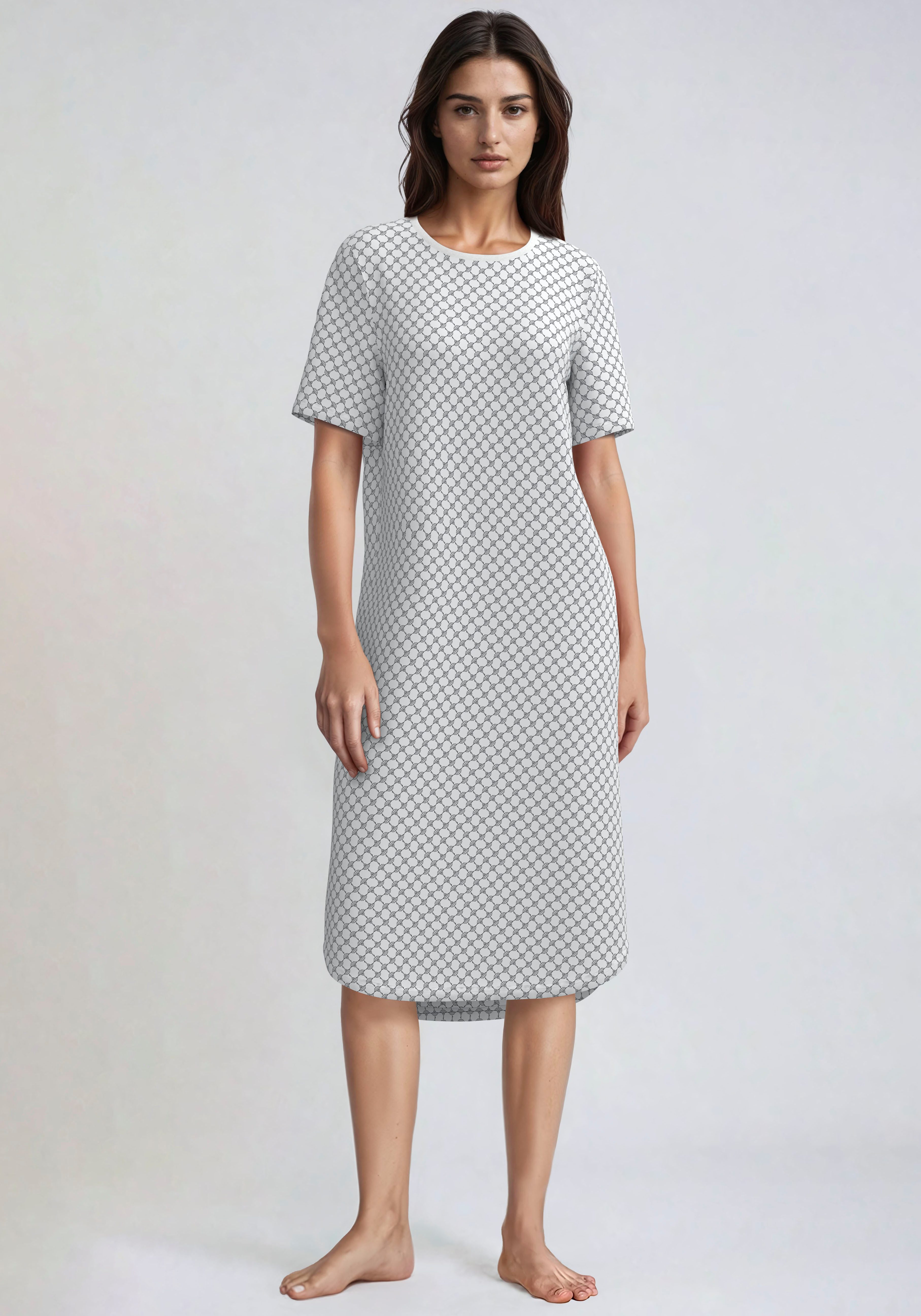 OTTO JOOP! Nachthemd Cosy Met korenbloem all-over print dames nachthemden maat 42 wit