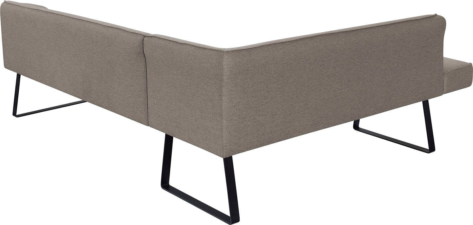 exxpo - sofa fashion Hoekbank Americano met opstaande naad en metalen poten, bekleding in verschillende kwaliteiten