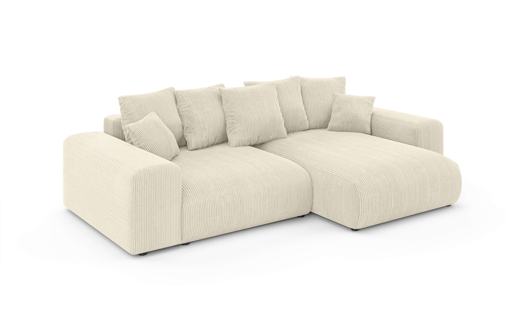 Home affaire Hoekbank LAKESIDE met bedfunctie en bedlade, B/D/H 257/166/84 cm L-vorm, recamiere aan beide zijden monteerbaar, golfondersteuning