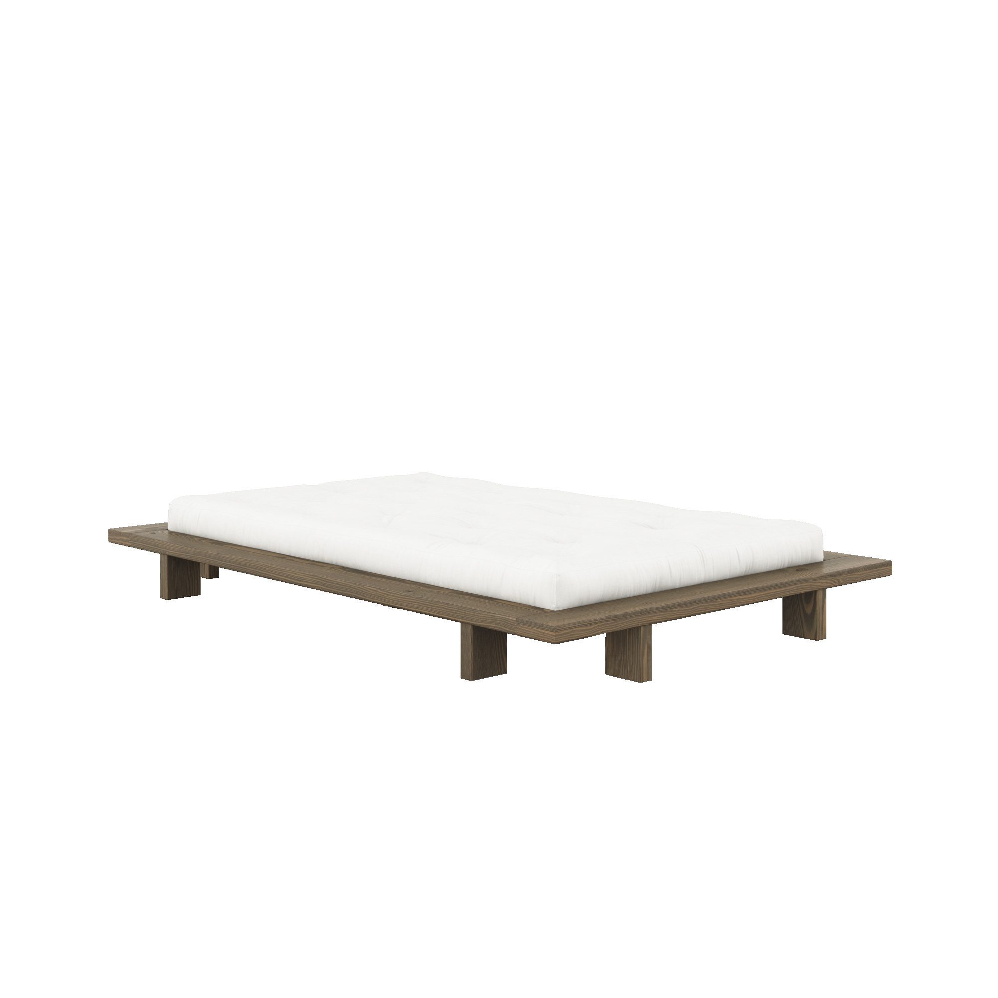 Karup Bedframe JAPAN BED grondbed, houten frame, futonbed, jeugdbed, houten bed Massief houten bed met lattenbodem, massief grenen, bed zonder hoofdeinde