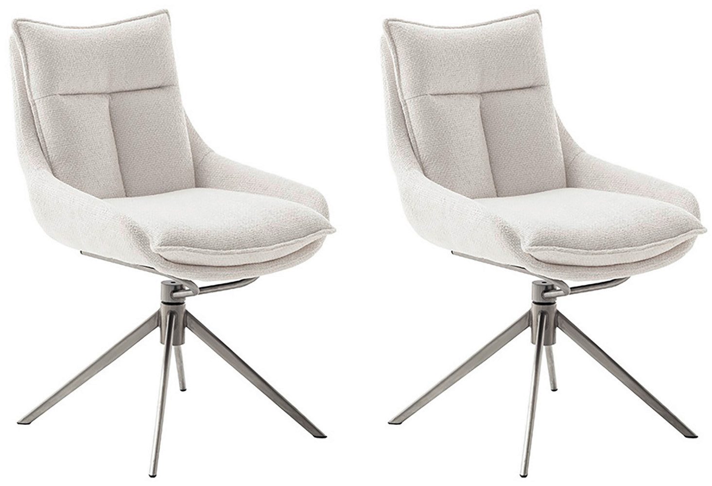 MCA furniture Eetkamerstoel (2-set), draaibaar 360°, draai- & schommelfunctie, belastbaarheid 120 kg 4 poot stoelen wit