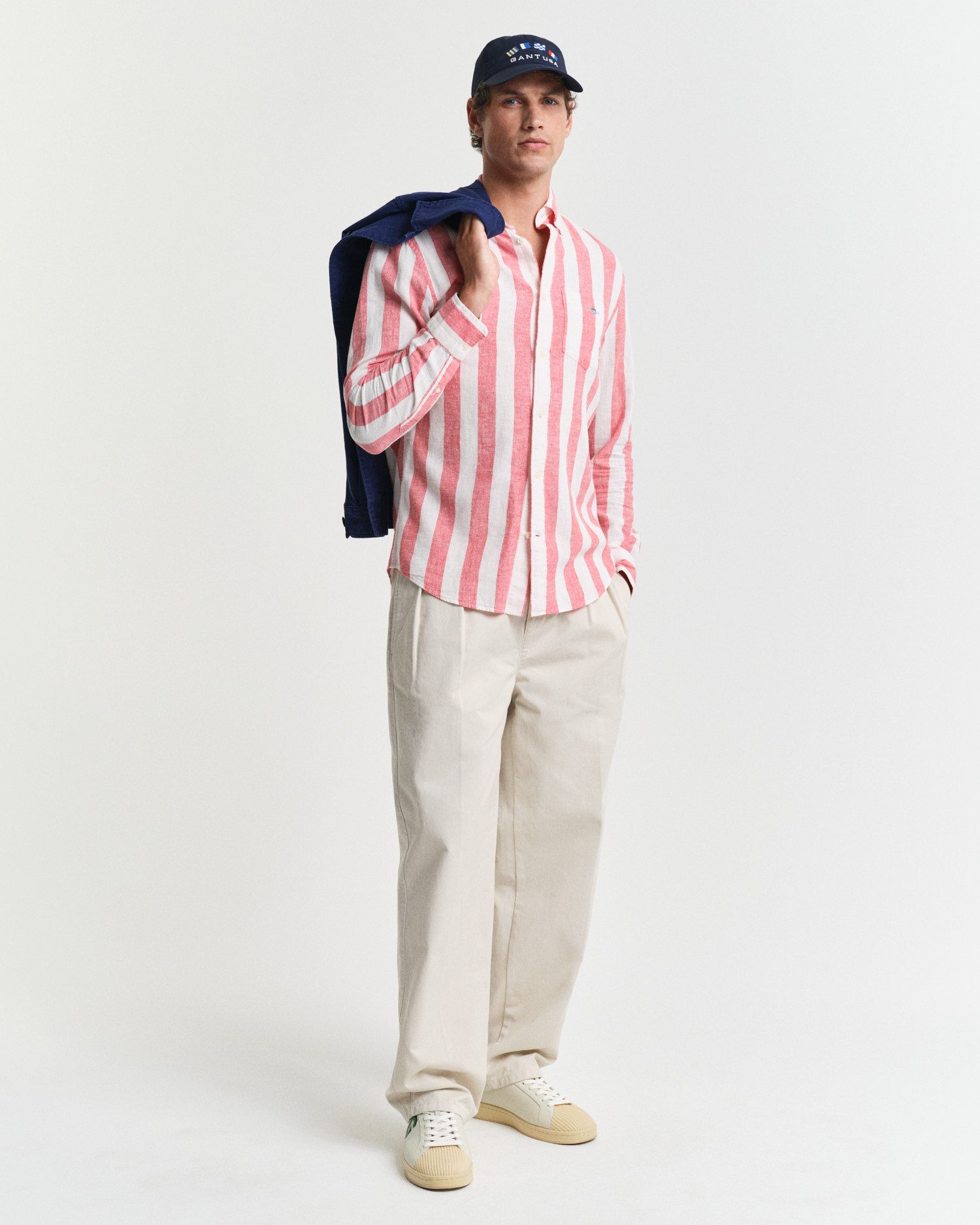 Gant Overhemd met lange mouwen REG COTTON LINEN BOLD STRIPE SHIRT