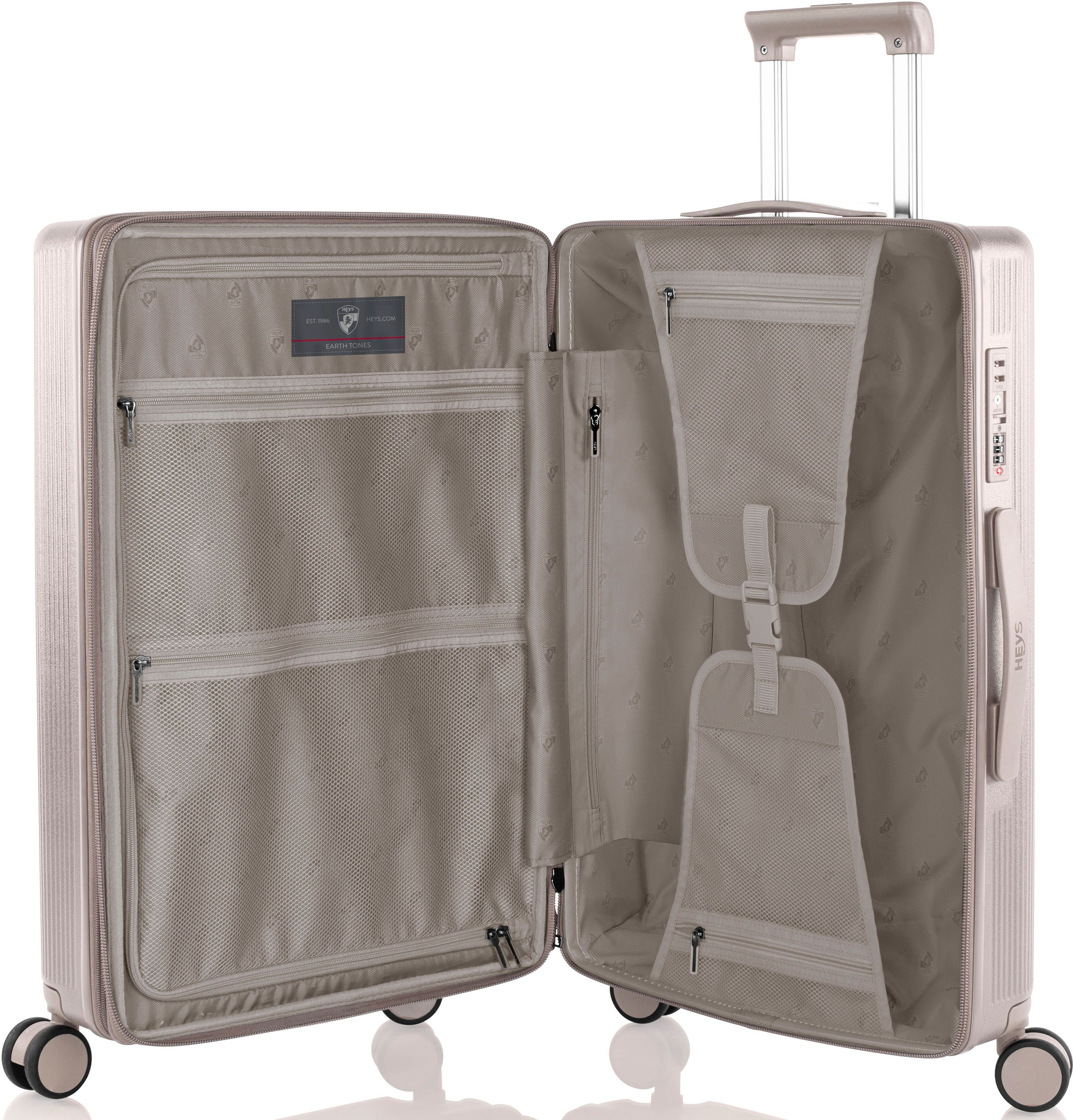 Heys Hardshell-trolley Earthtone verschillende maten en kleuren x Joachim Llambi reisbagage TSA-slot volumevergroting