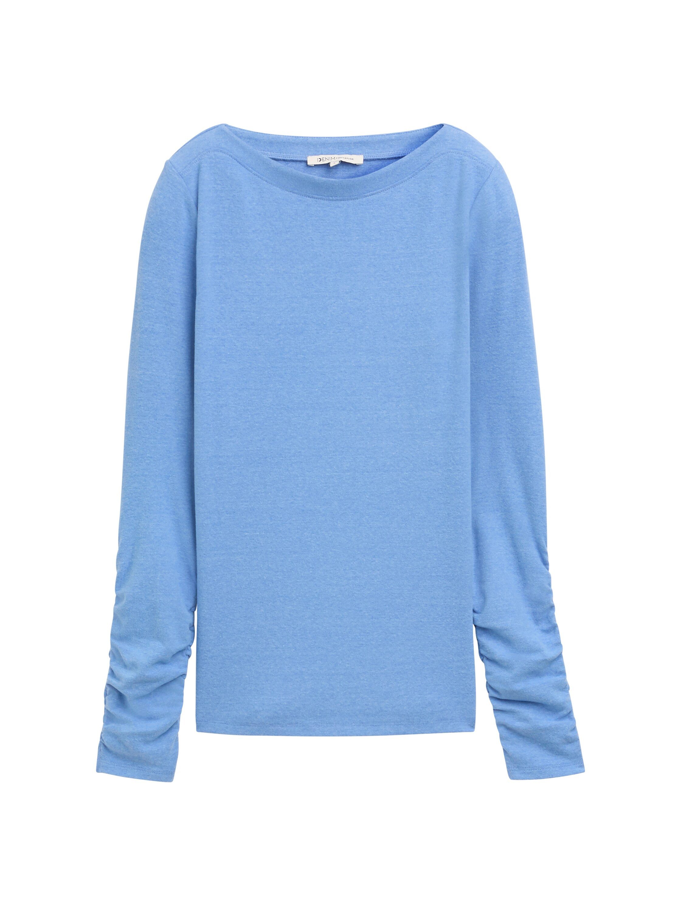Tom Tailor Denim Shirt met lange mouwen met rimpeling aan de mouwen