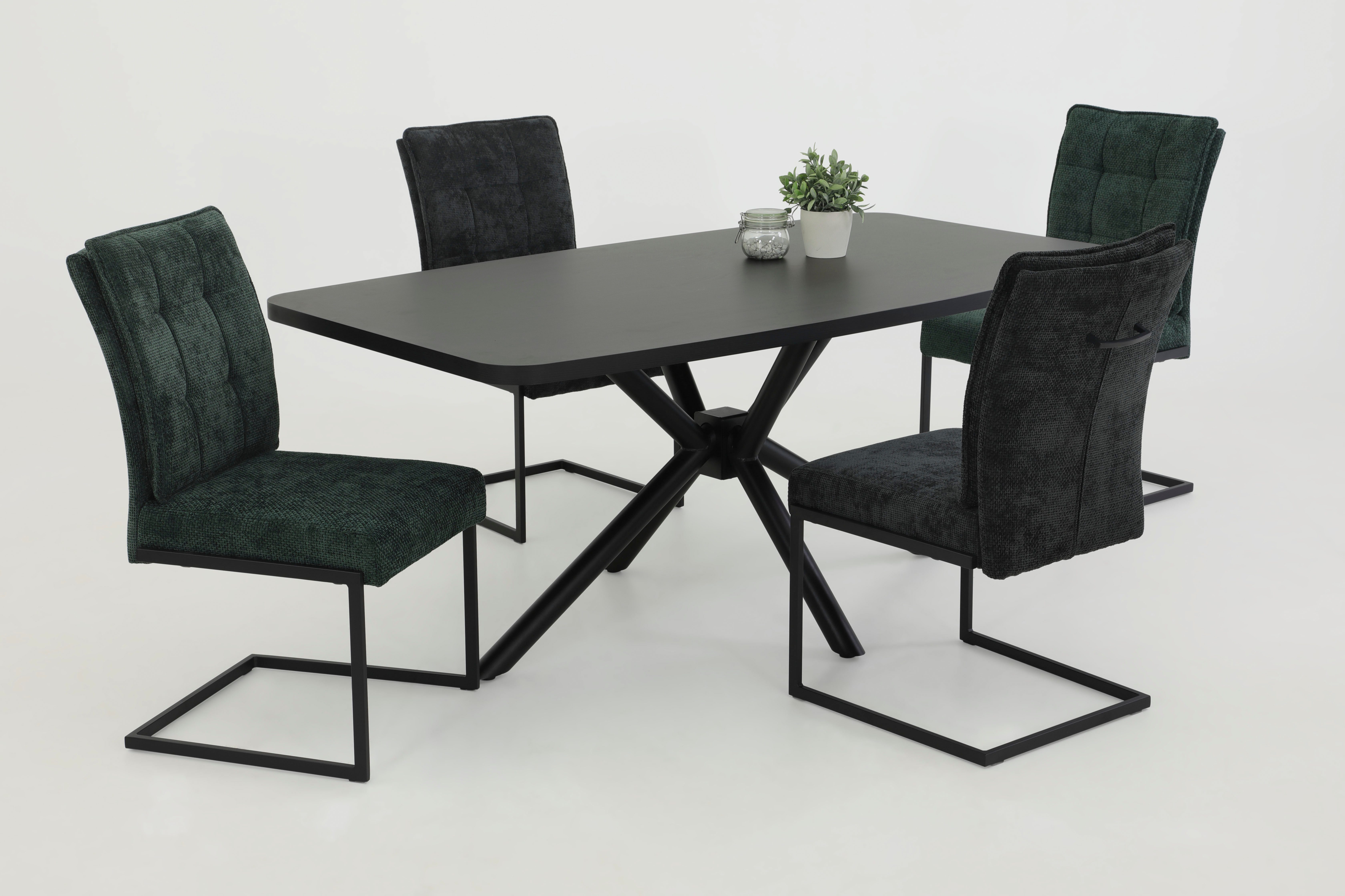 HELA Eettafel Jana ABS-kant, melamine, bootvormig, verdubbeld, breedte 180 cm (1 stuk)