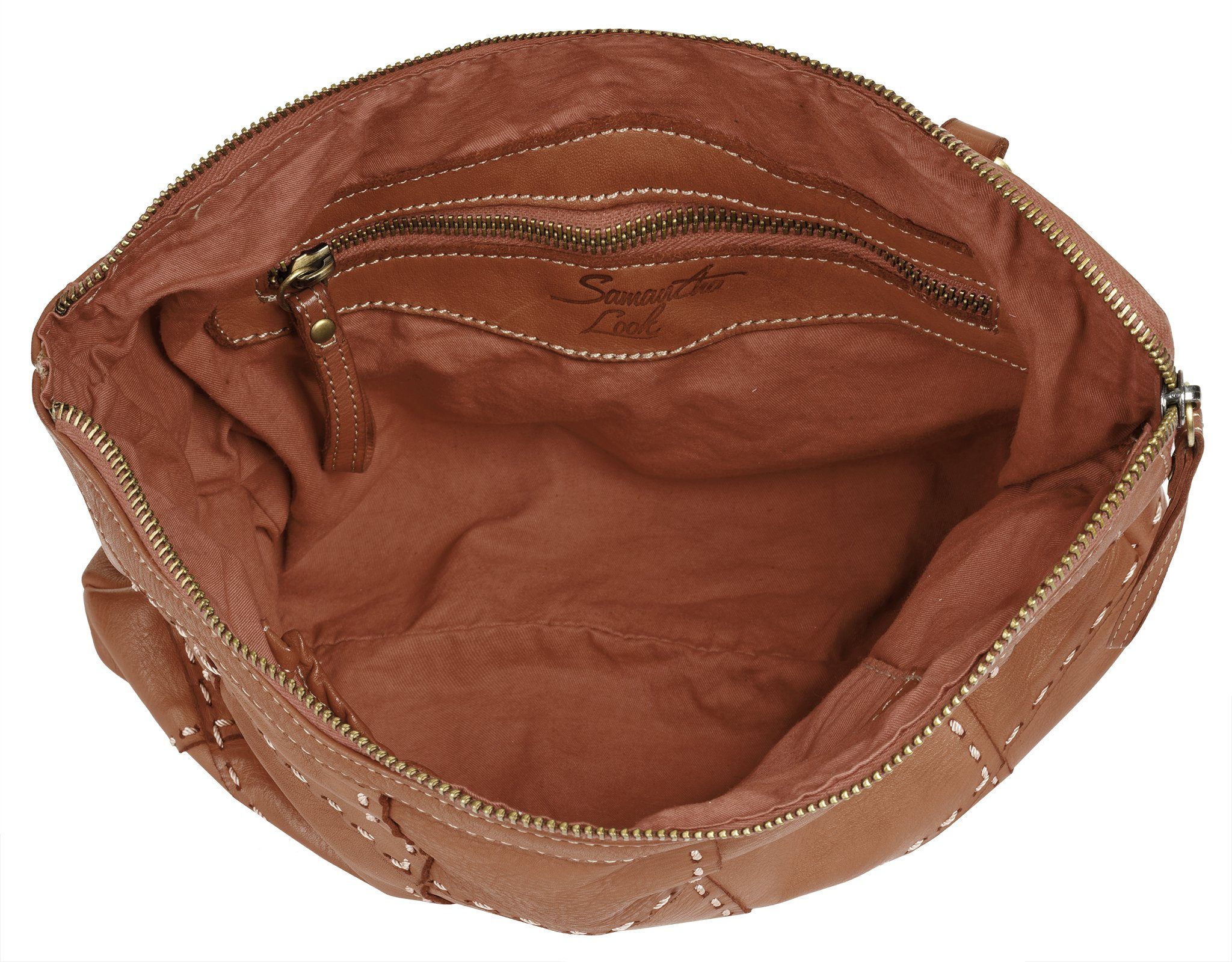 Samantha Look Schoudertas echt leer, made in italy