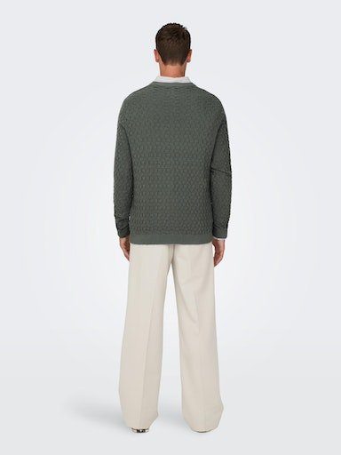 ONLY & SONS Trui met ronde hals ONSKALLE REG 12 STRUC CREW KNIT NOOS