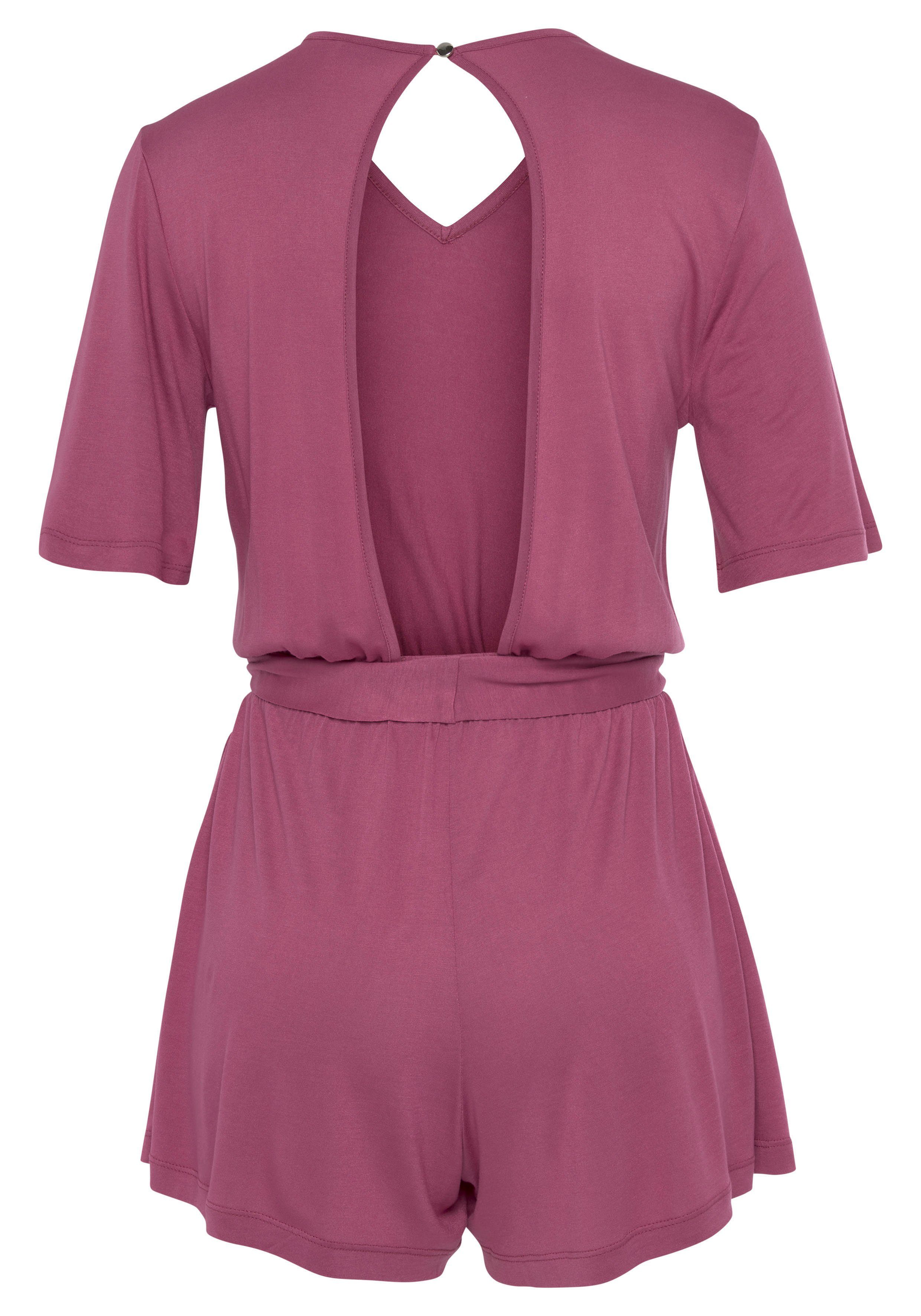 Buffalo Korte jumpsuit met diepe ruguitsnede, modieus, dames jumpsuit (Met een bindceintuur)