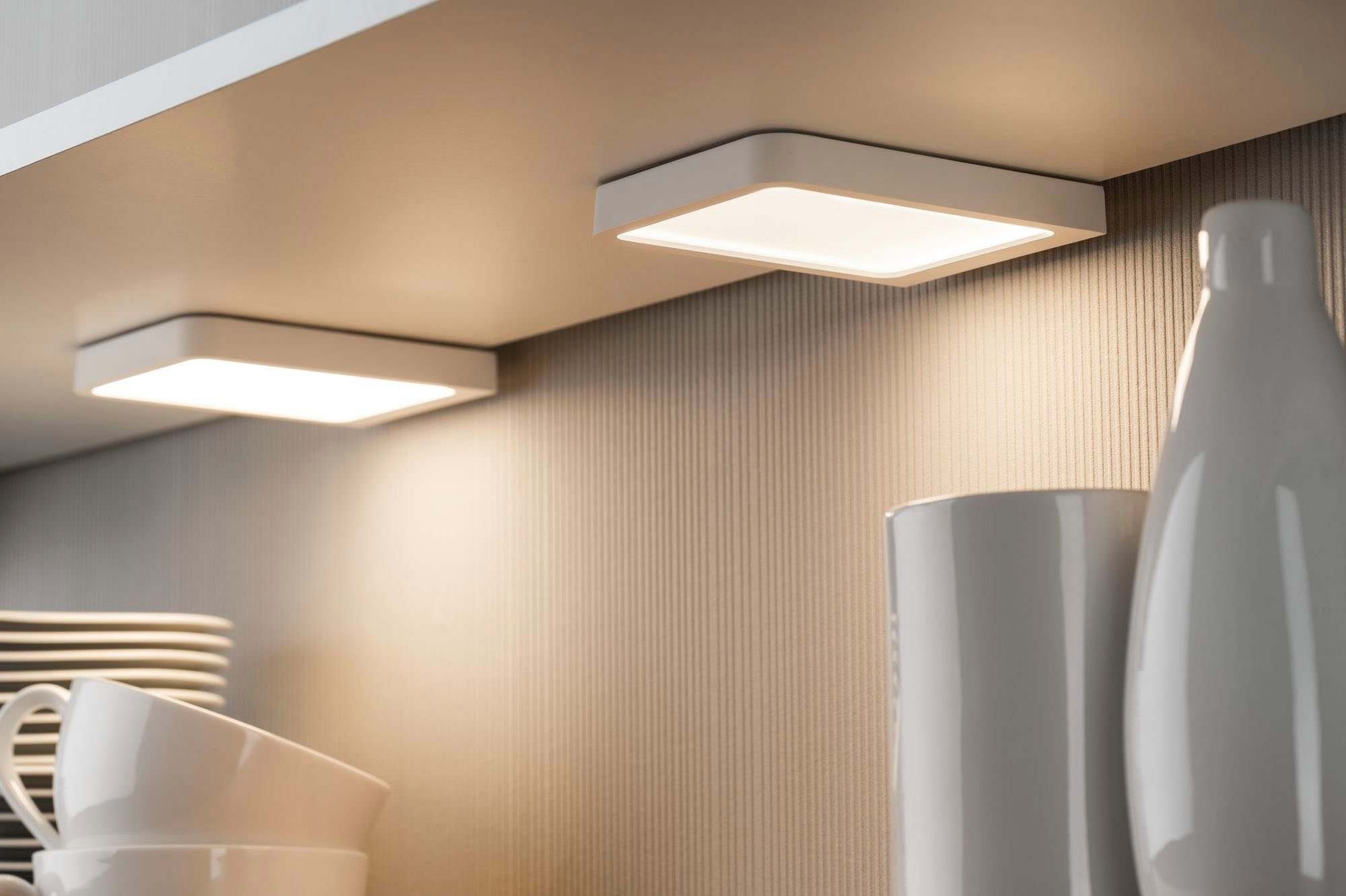 Paulmann Verlichting voor onderkast LED Meubel Opbouwlamp Vane vierkant 2-pack inclusief LED-module 2x6,7W (1 stuk)