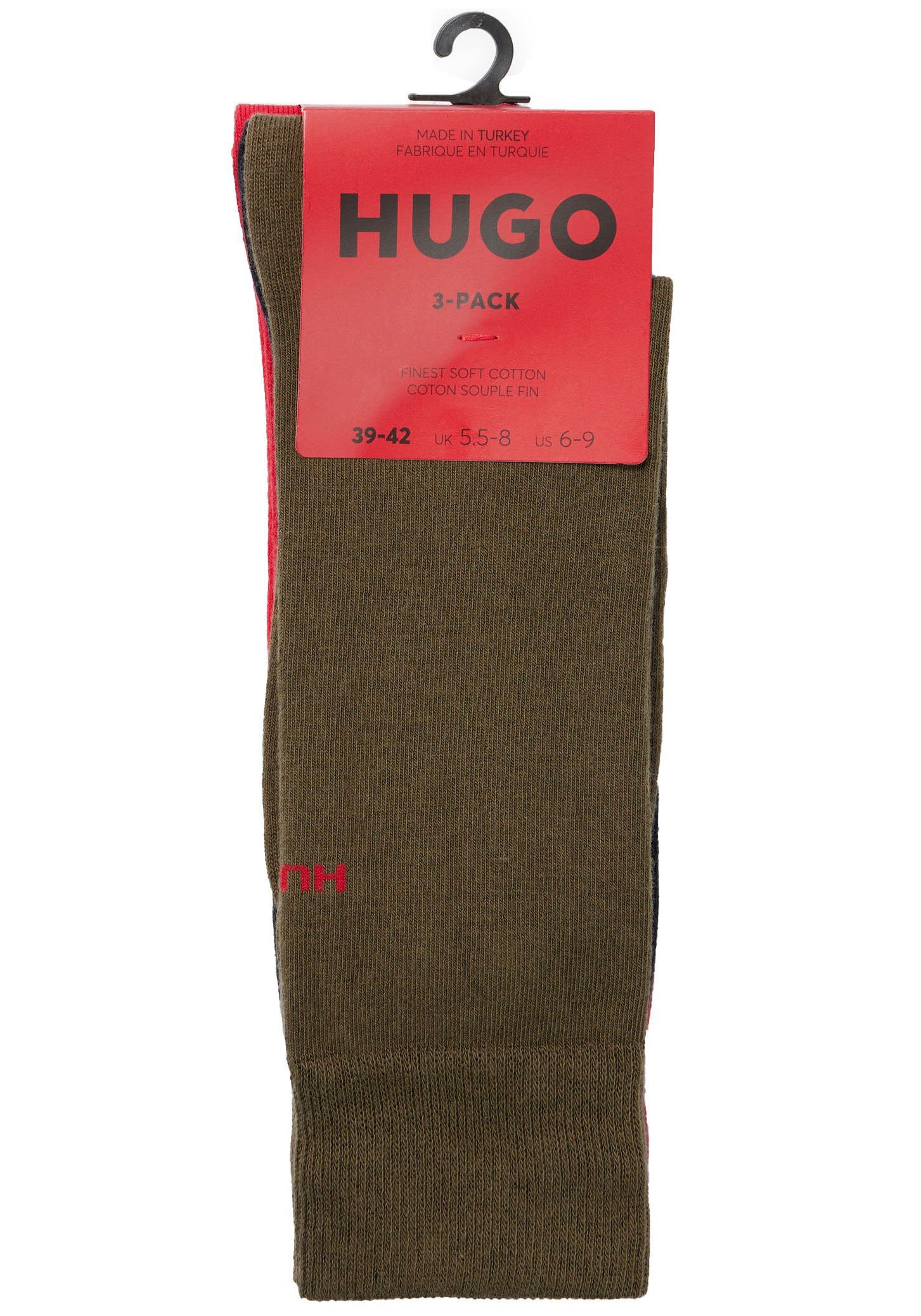 HUGO underwear Business-sokken 3P RS UNI CC met contrasterende hugo logo-opschrift (3 paar, Set van 3)