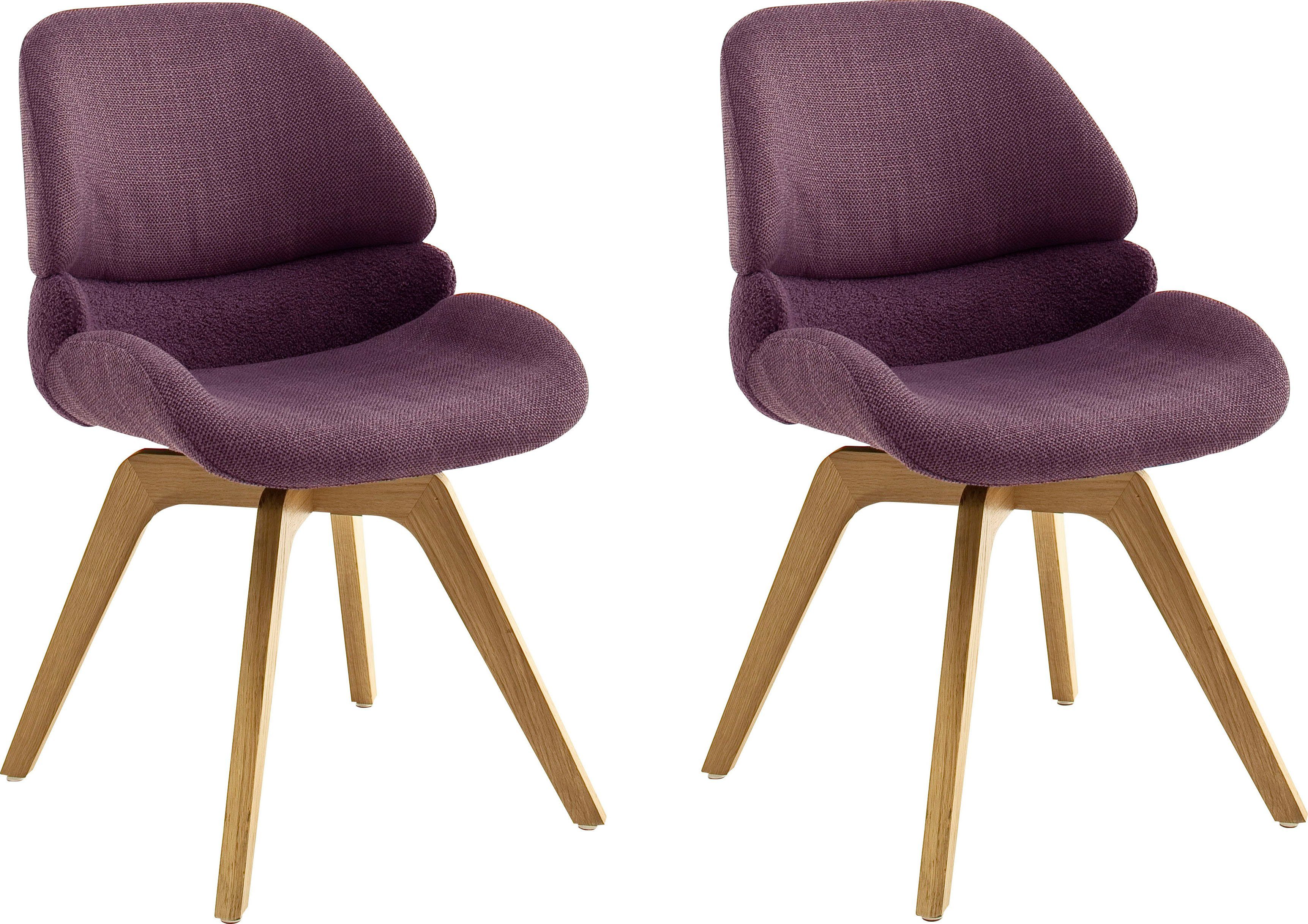 MCA furniture Eetkamerstoel Henderson 180° draaibaar met nivellering, met fijnpolige garnering, tot 120 kg (set, 2 stuks) 4 poot stoelen rood