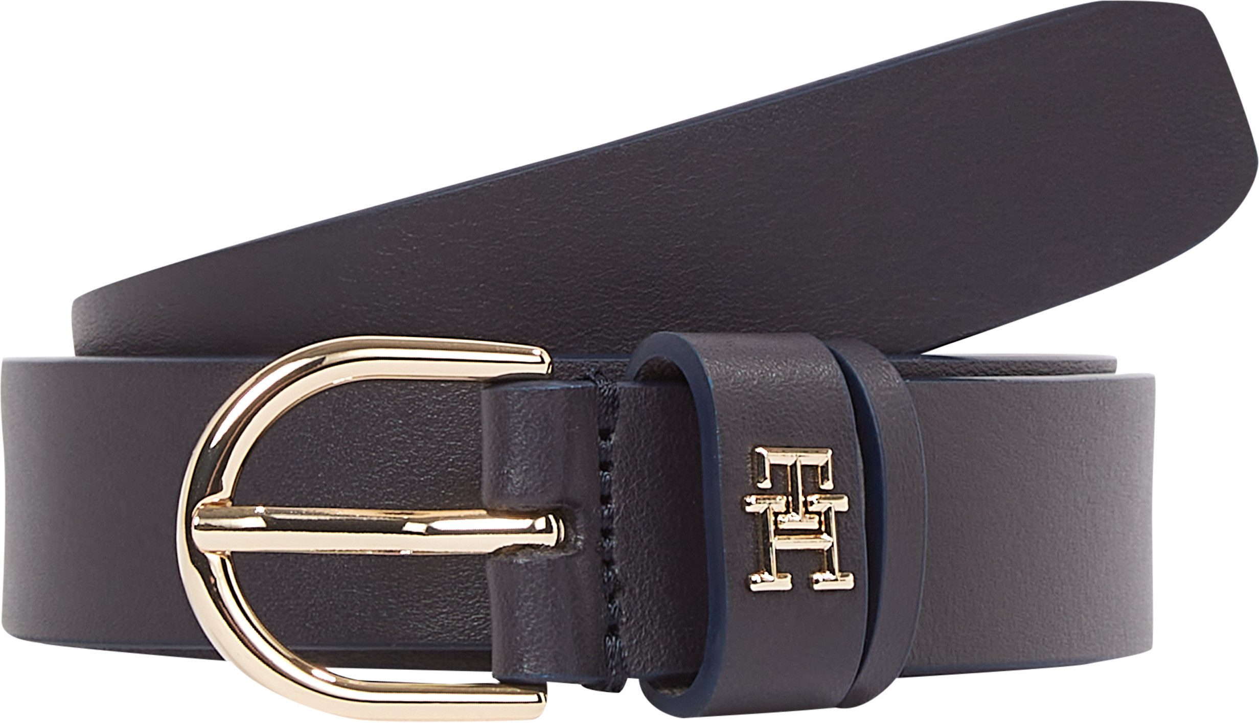Tommy Hilfiger Leren riem ESSENTIAL EFFORTLESS 2.5 Logo-embleem, zachte haptiek, ovale eenvoudige pin sluiting